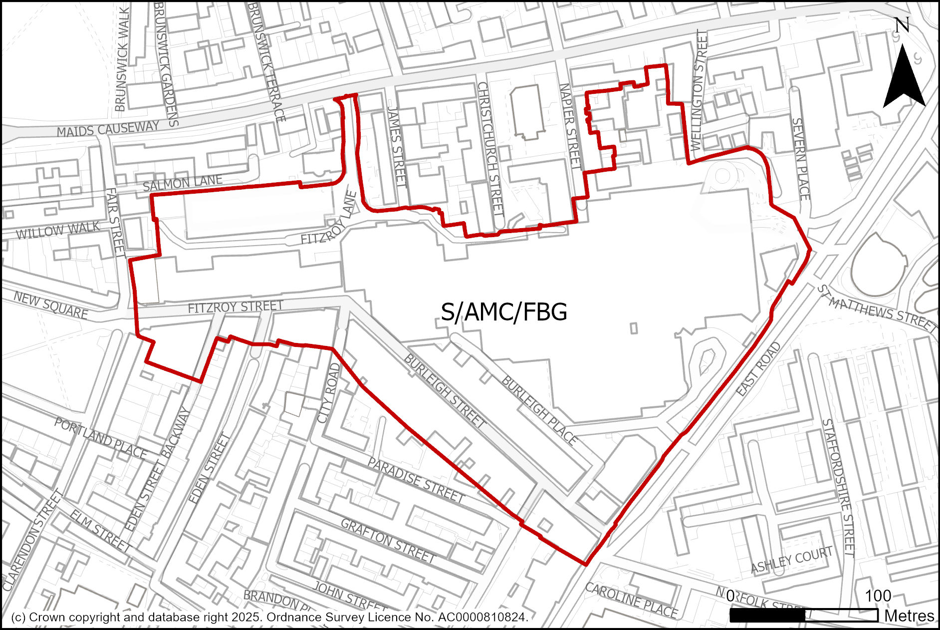 Site plan of Fitzroy/Burleigh Street/Grafton Area