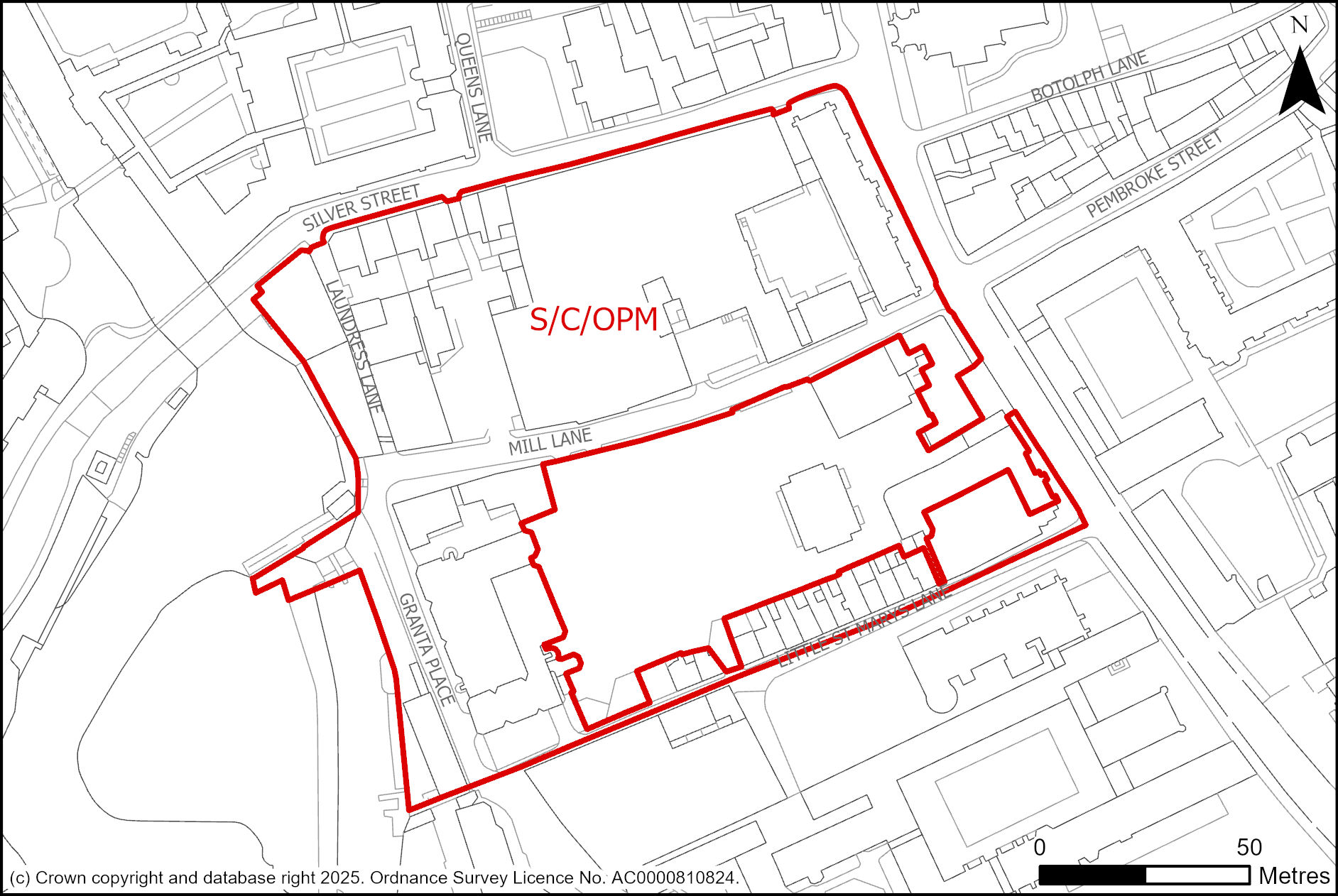 Site plan of Old Press/Mill Lane