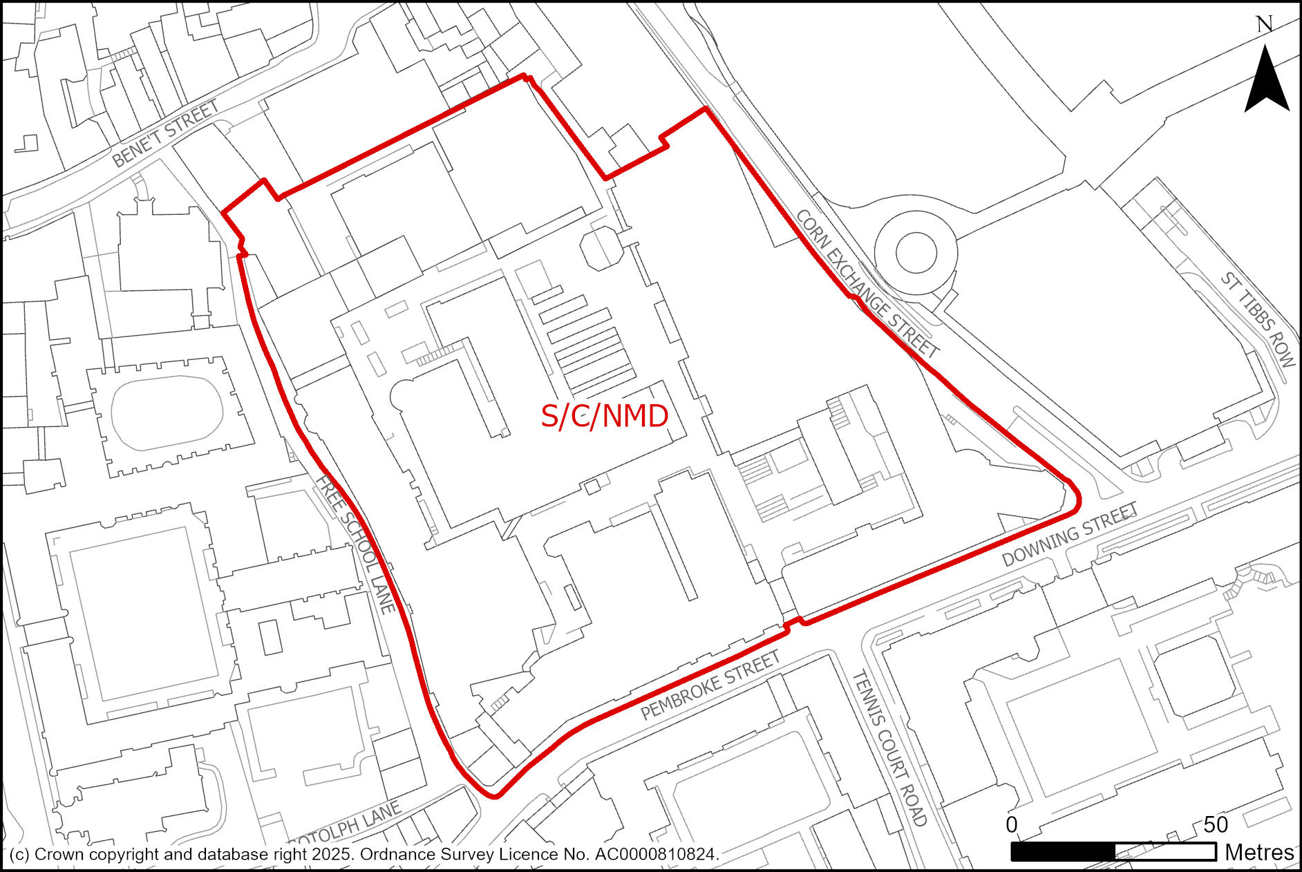 Site plan of New Museums, Downing Street
