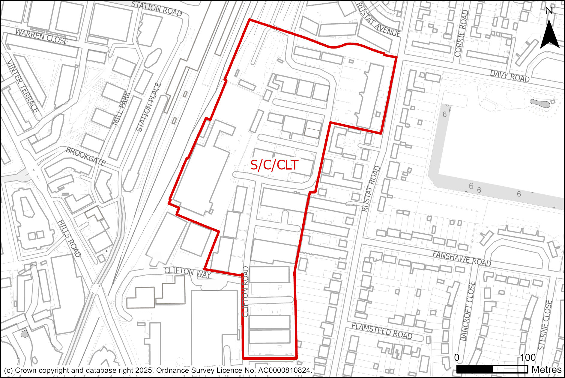 Site plan of Clifton Road Area