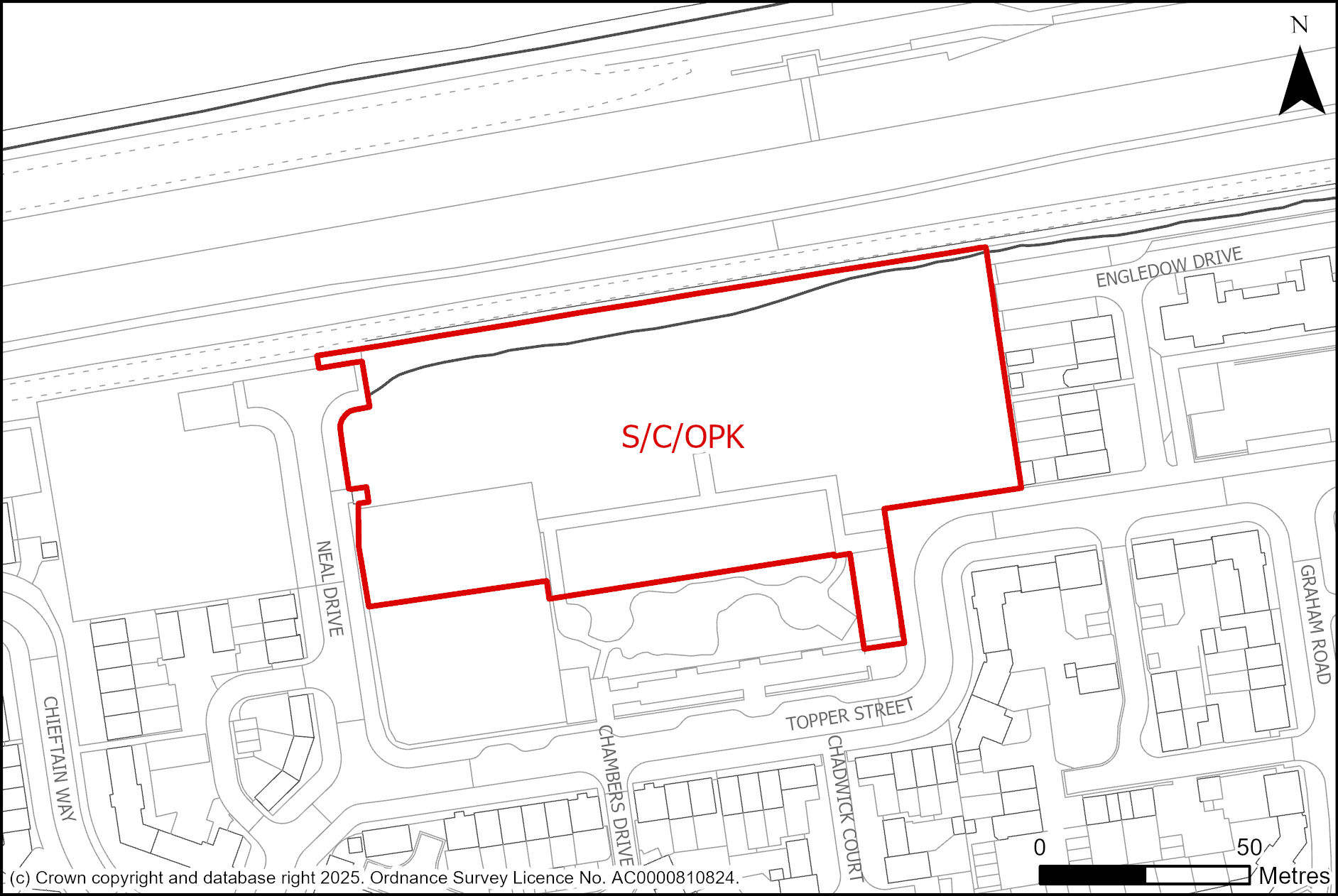 Site plan of Parcel Com4, Orchard Park