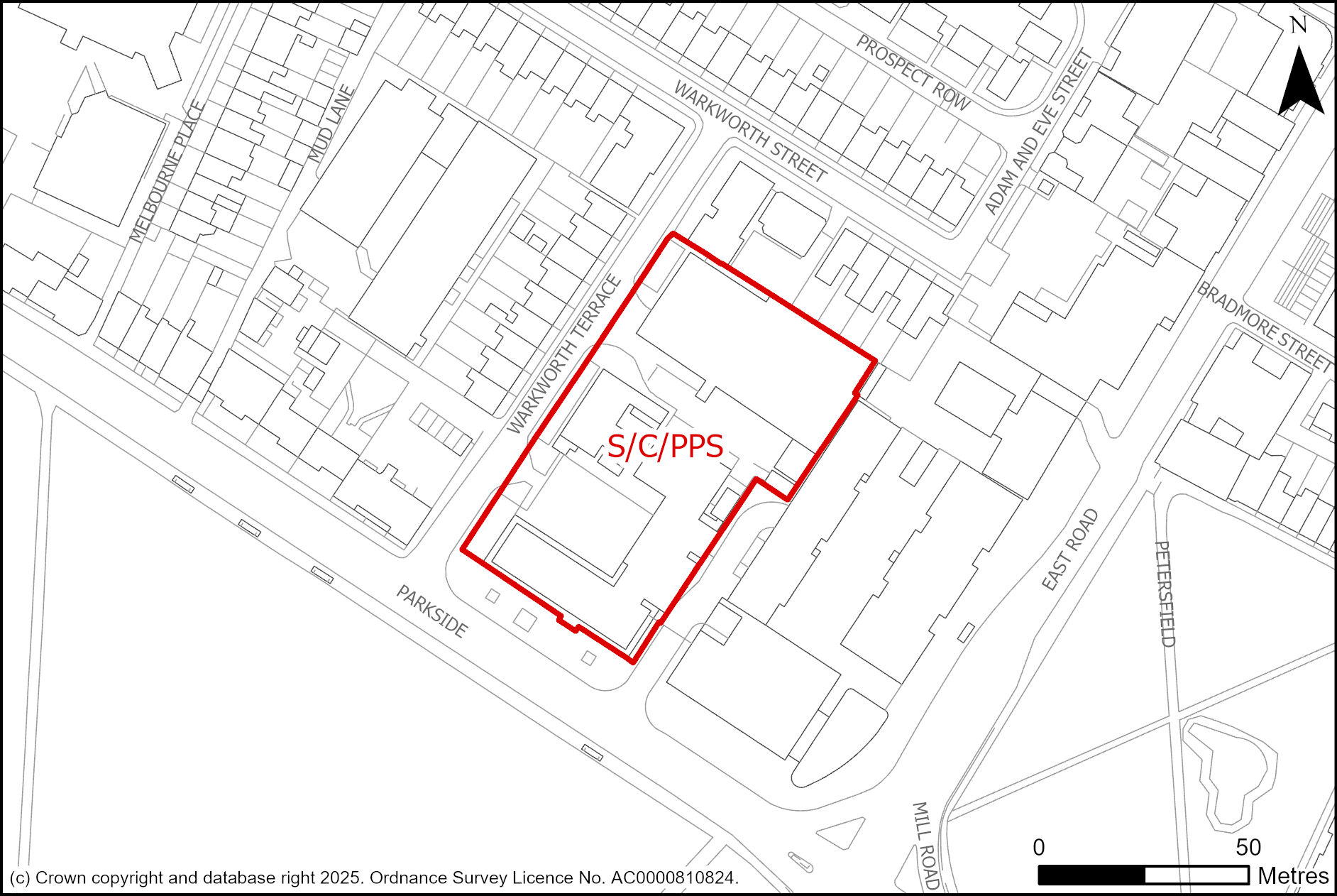 Site plan of Police Station, Parkside 