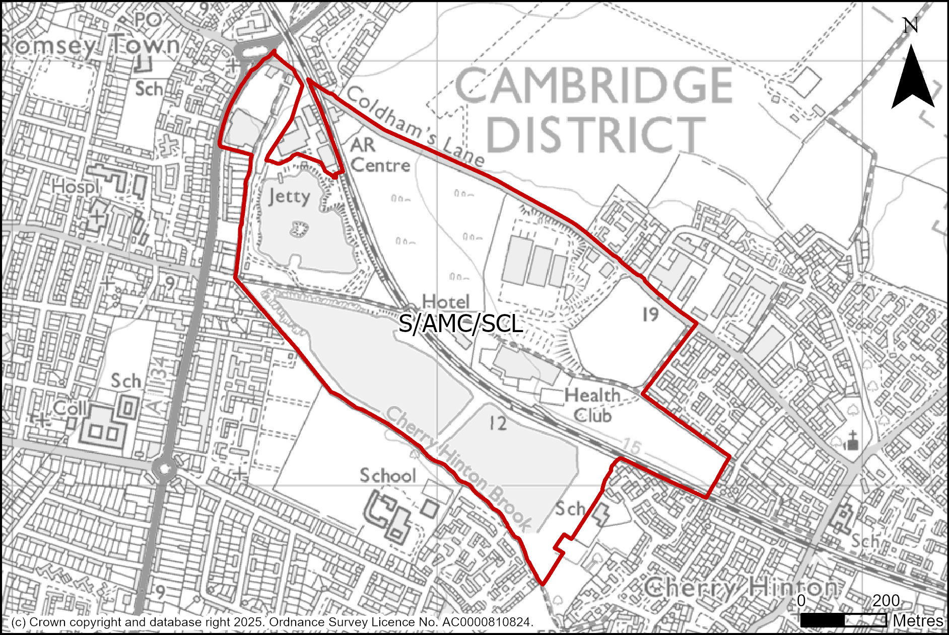 Site plan of South of Coldham's Lane