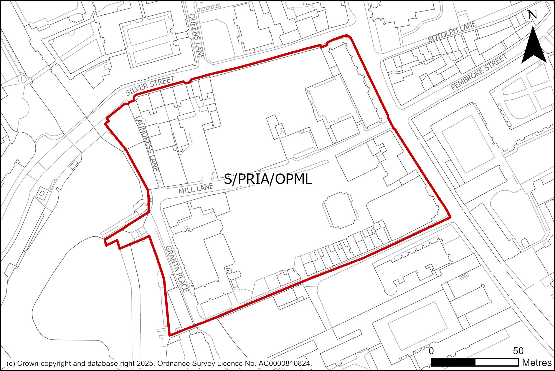 Site plan of Old Press/Mill Lane