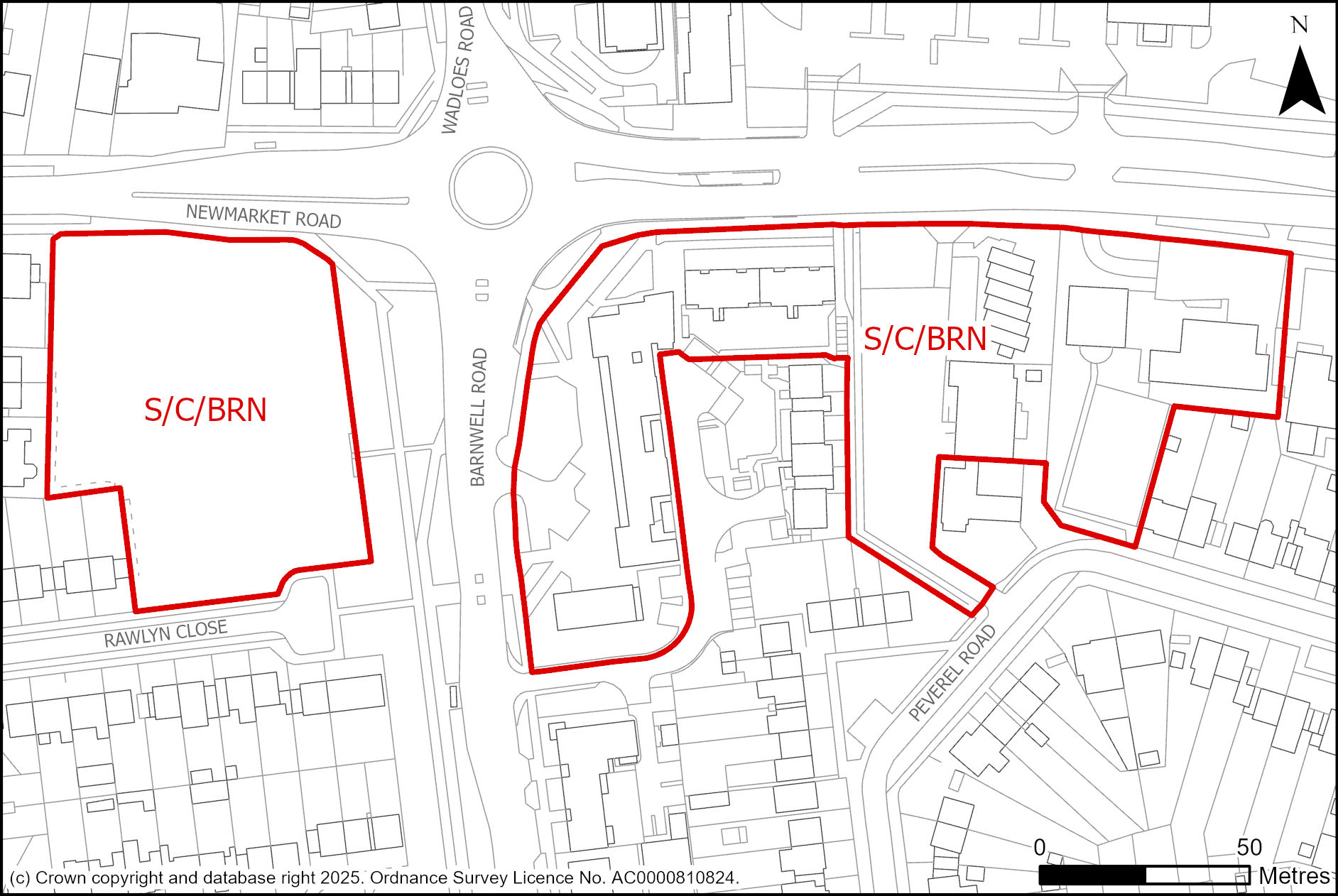 Site plan of Land at Barnwell Road and Newmarket Road 