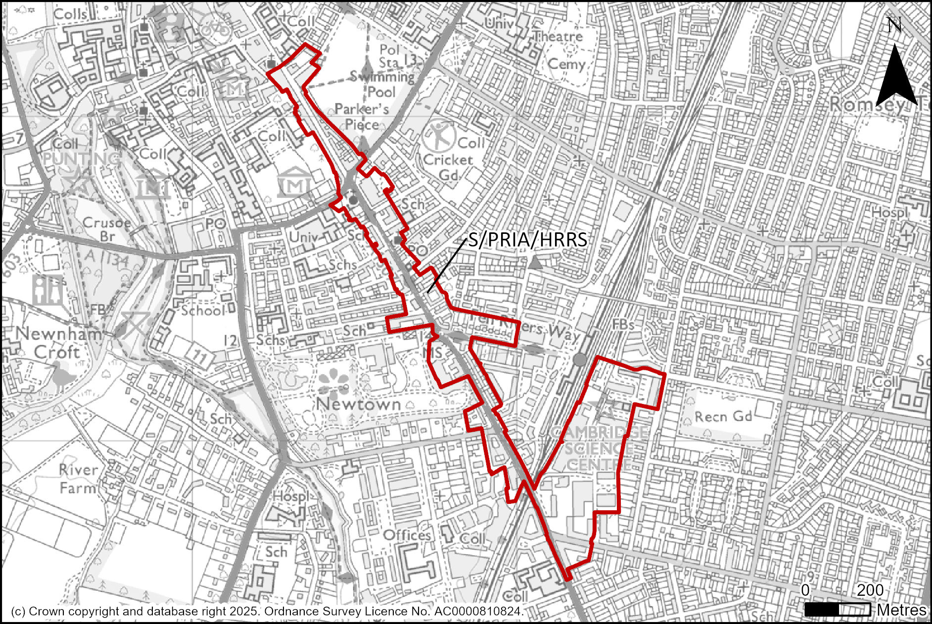 Site plan of Hills Road and Regent Street Corridor 