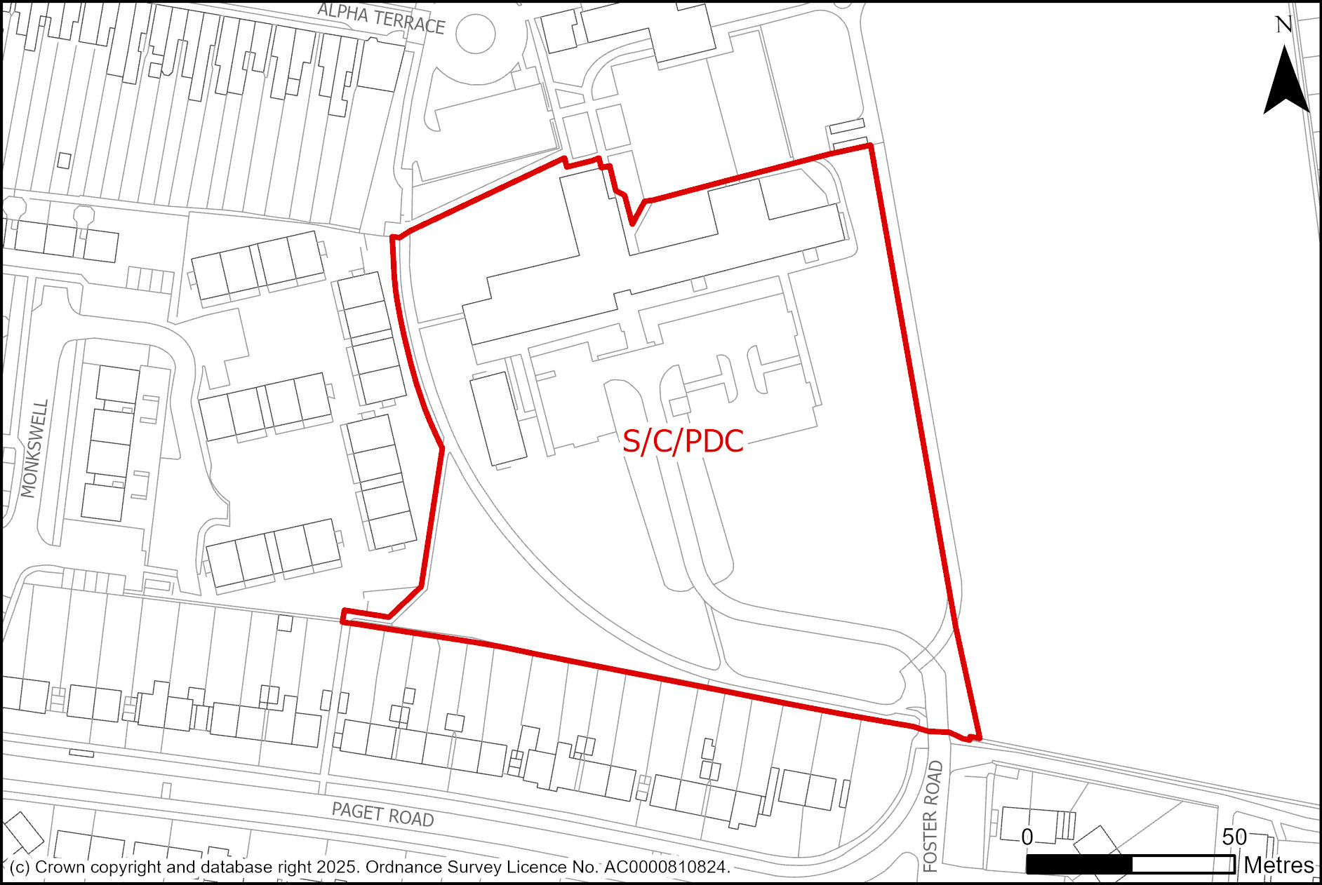 Site plan of Cambridge Professional Development Centre