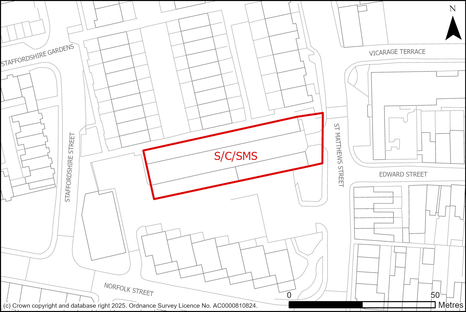 Site Plan of garages between 20 St. Matthews Street and Blue Moon Public House, Cambridge