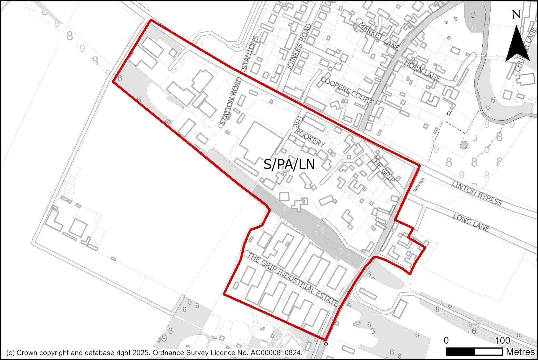 Site Plan of S/PA/LN: South of A1307, Linton 