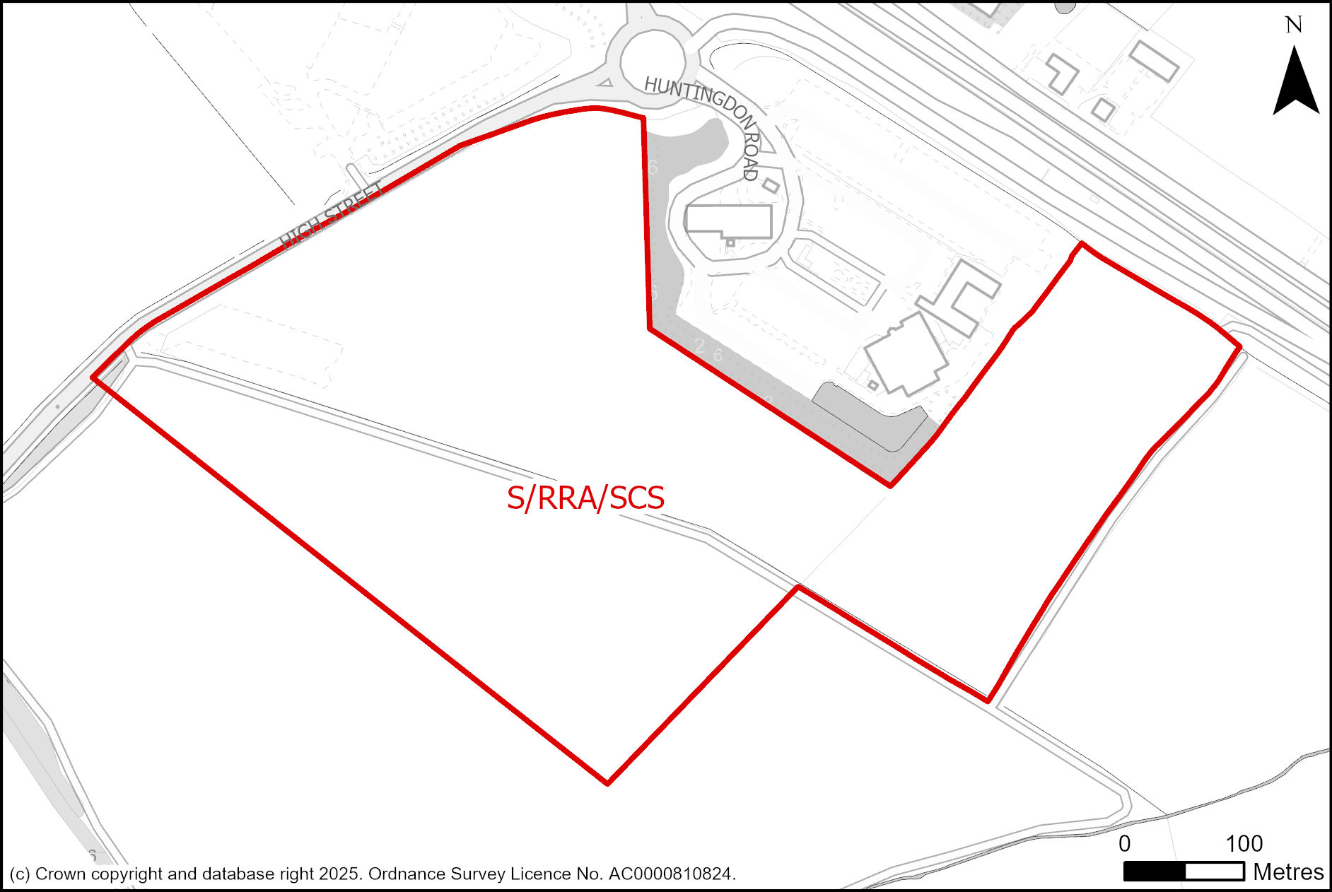 Site Plan of S/RRA/SCS Land to the south of Cambridge Services, A14 