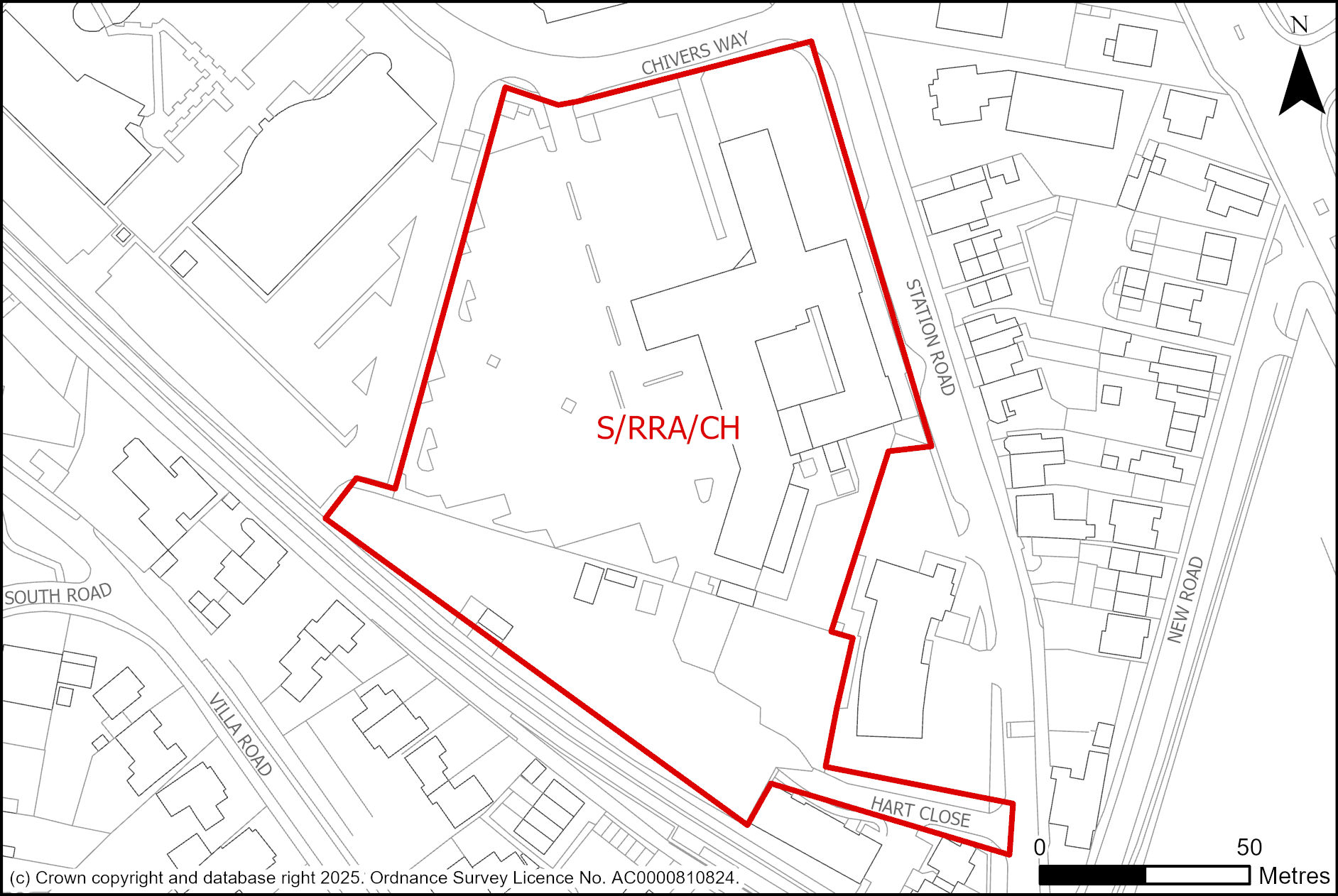 Site plan of land at Compass House, Chivers Way, Histon and Impington