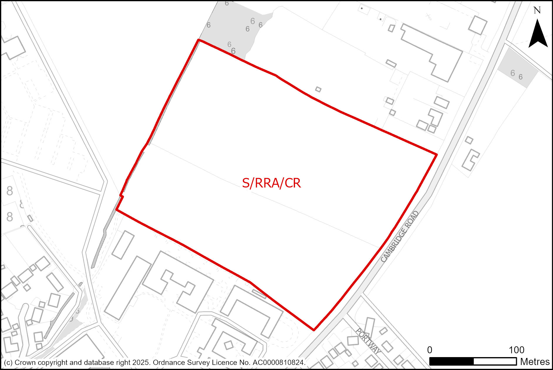 Site plan of land to the west of Cambridge Road, Melbourn 