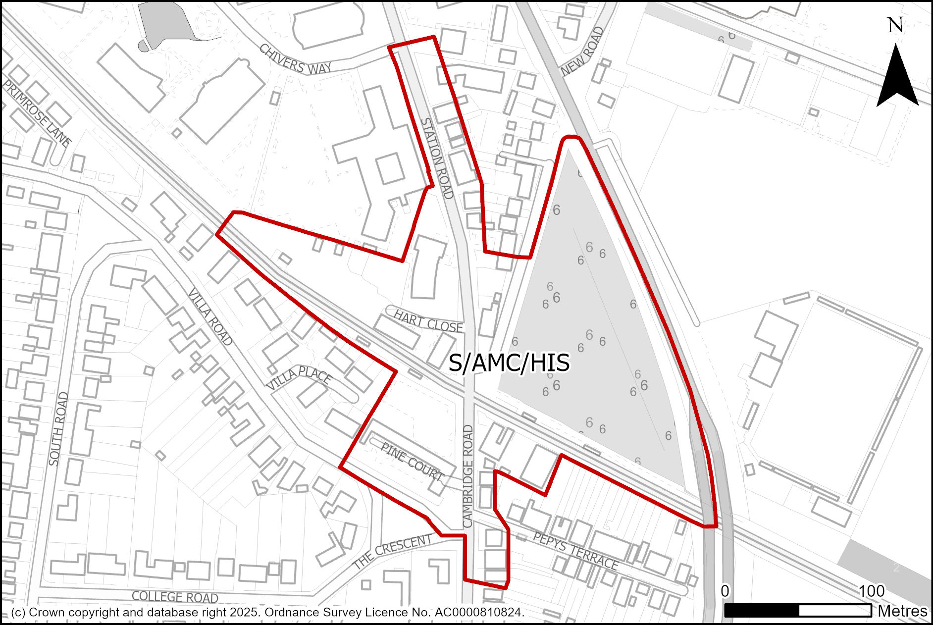 Site plan of Mixed-use development in Histon and Impington Station Area