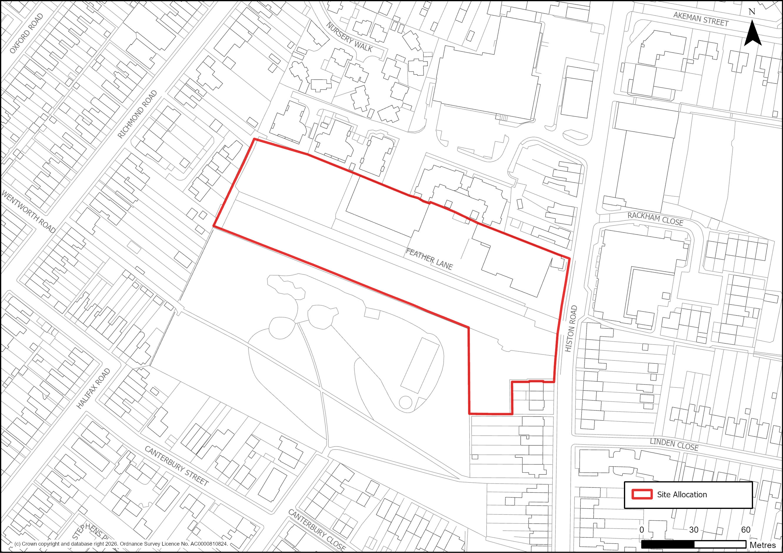 Site Plan of S/C/HTR: 137-143 Histon Road.