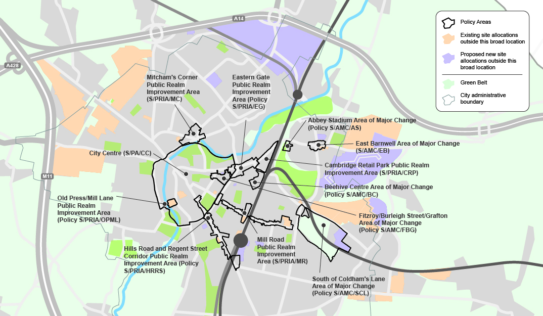 Figure 19: Map showing other site allocations in Cambridge
