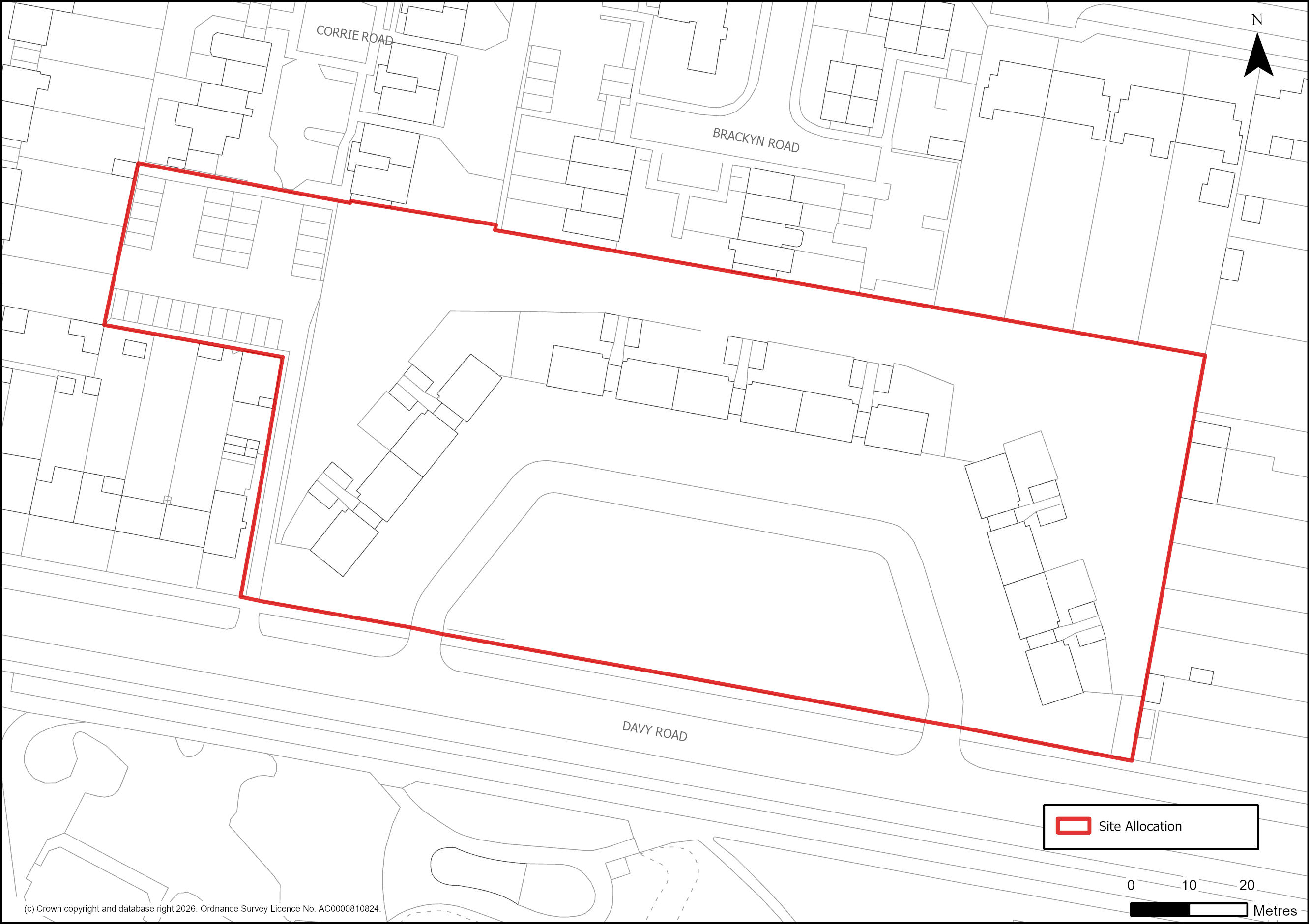 Site Plan of S/C/DR: 2-28 Davy Road and Garage Blocks.