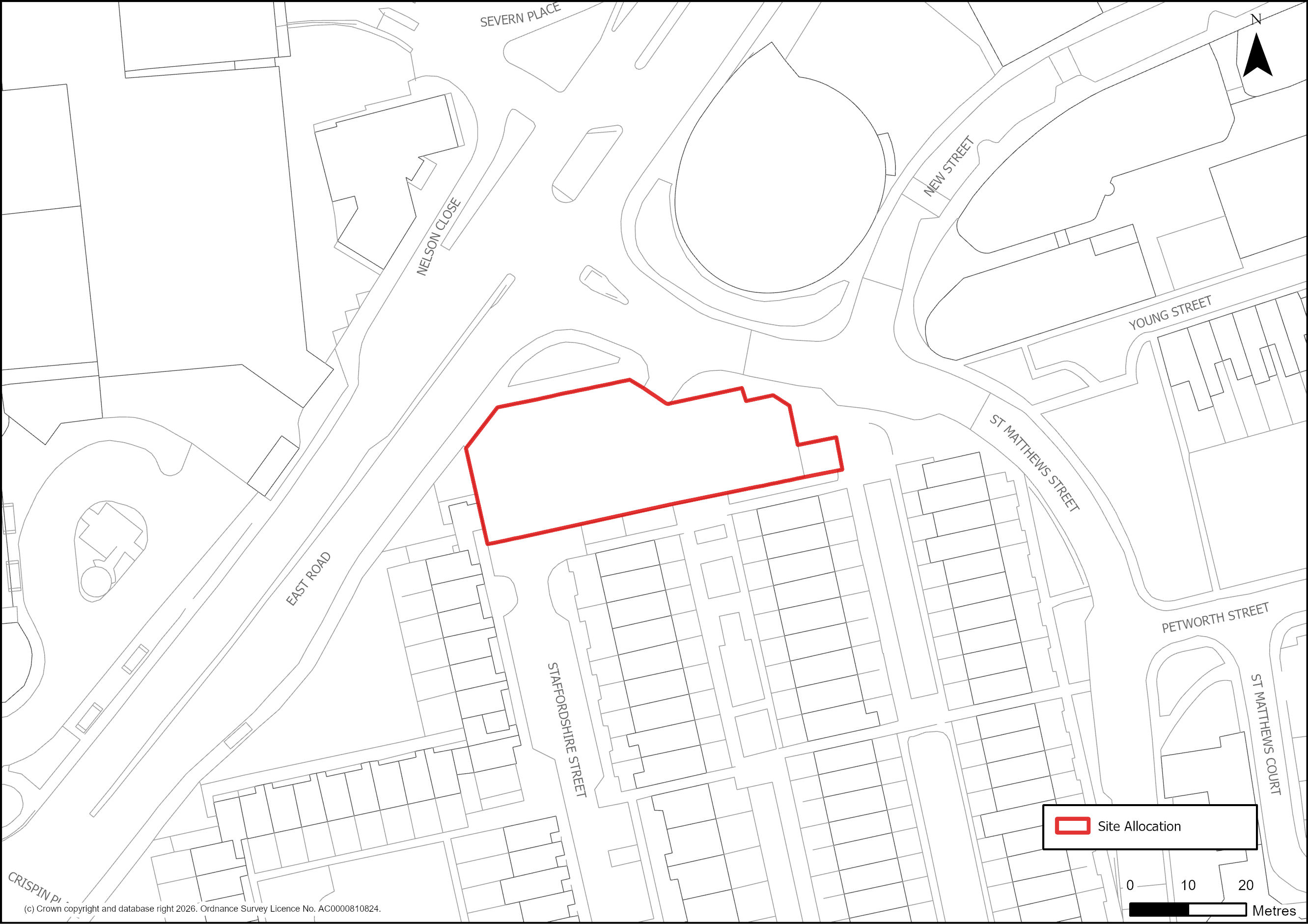 Site Plan of S/C/GER: Former Garage Block, East Road