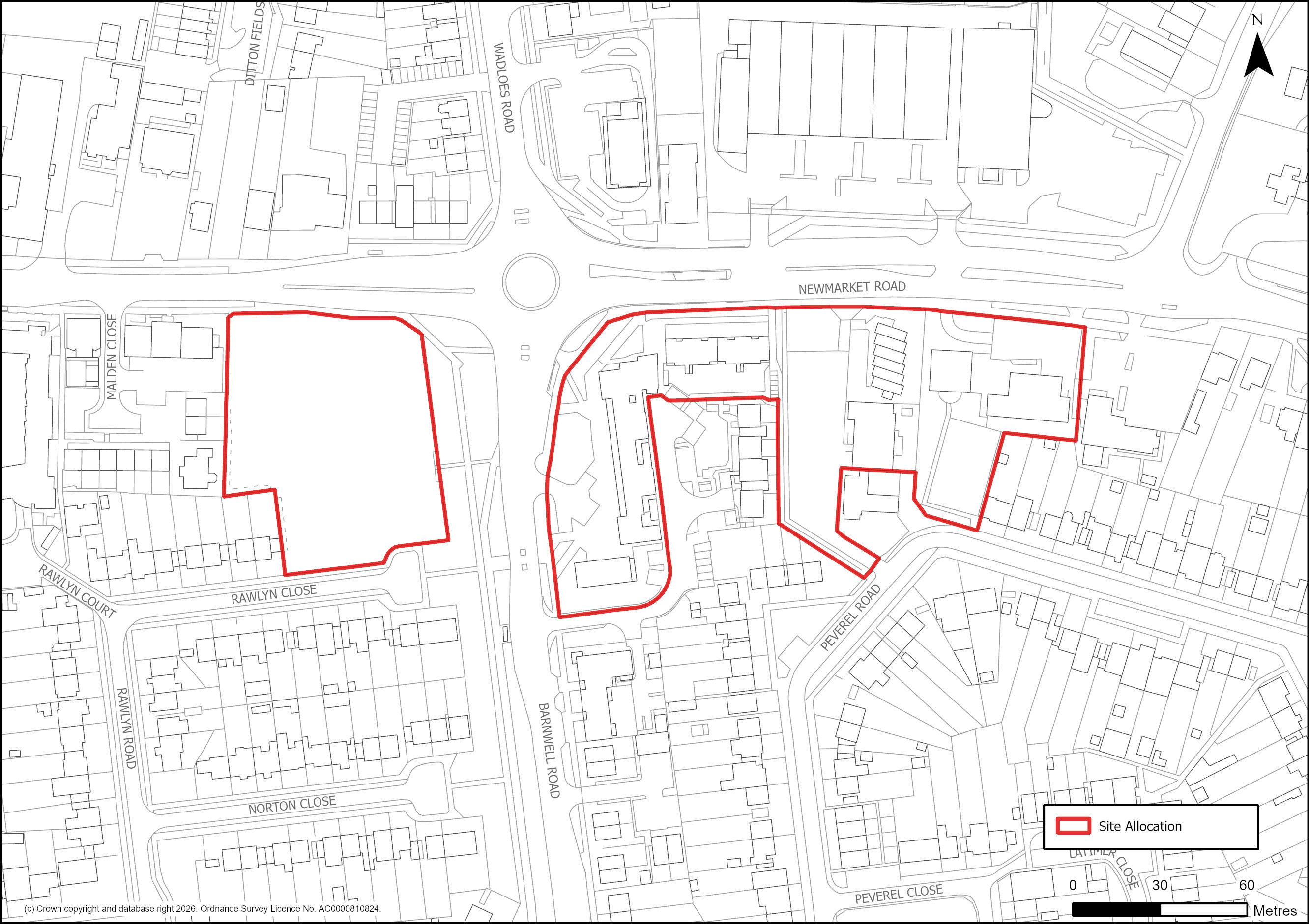 Site Plan of S/C/BRN: Land at Barnwell Road and Newmarket Road 