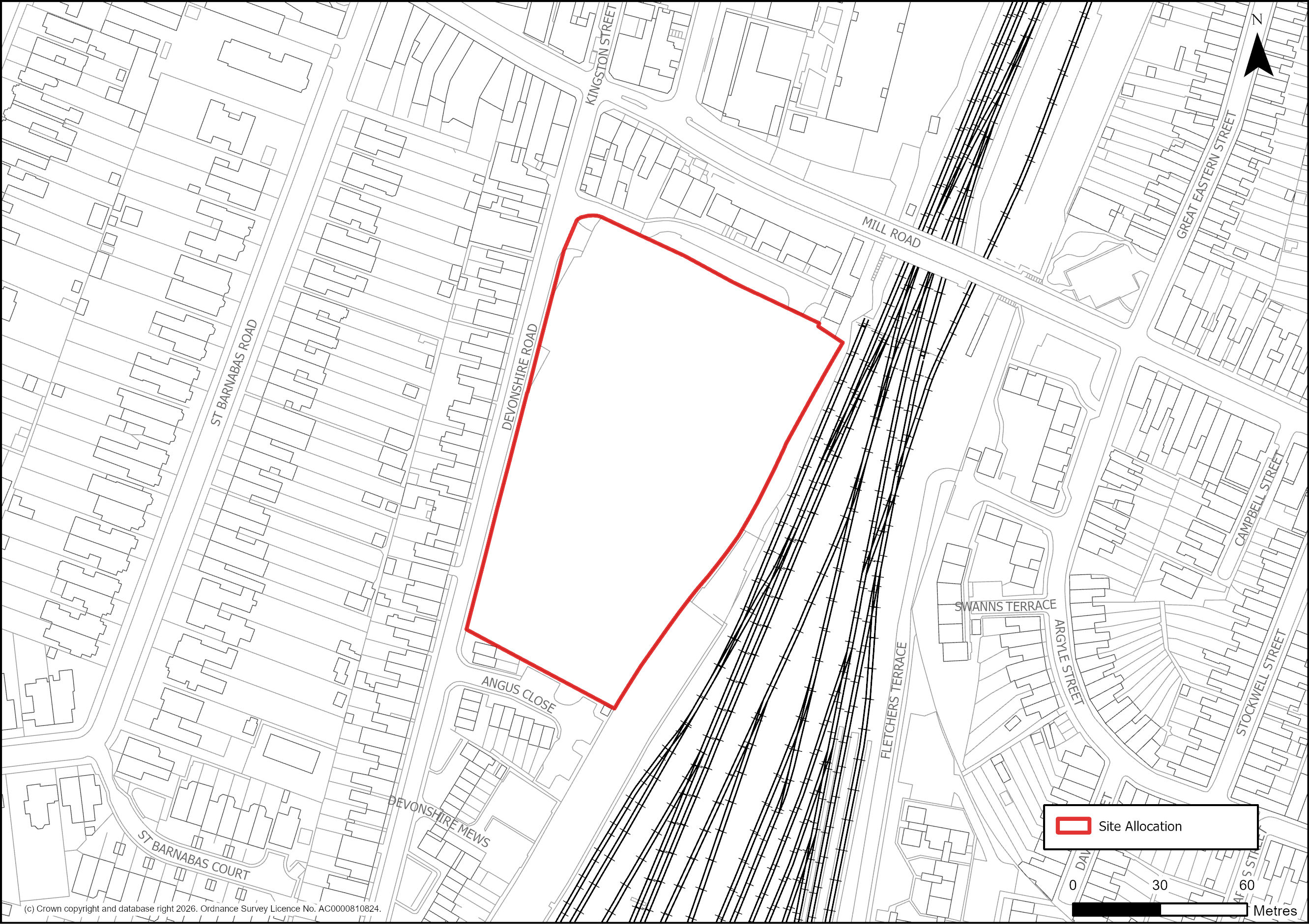 Site Plan of S/C/TRP: Travis Perkins, Devonshire Road