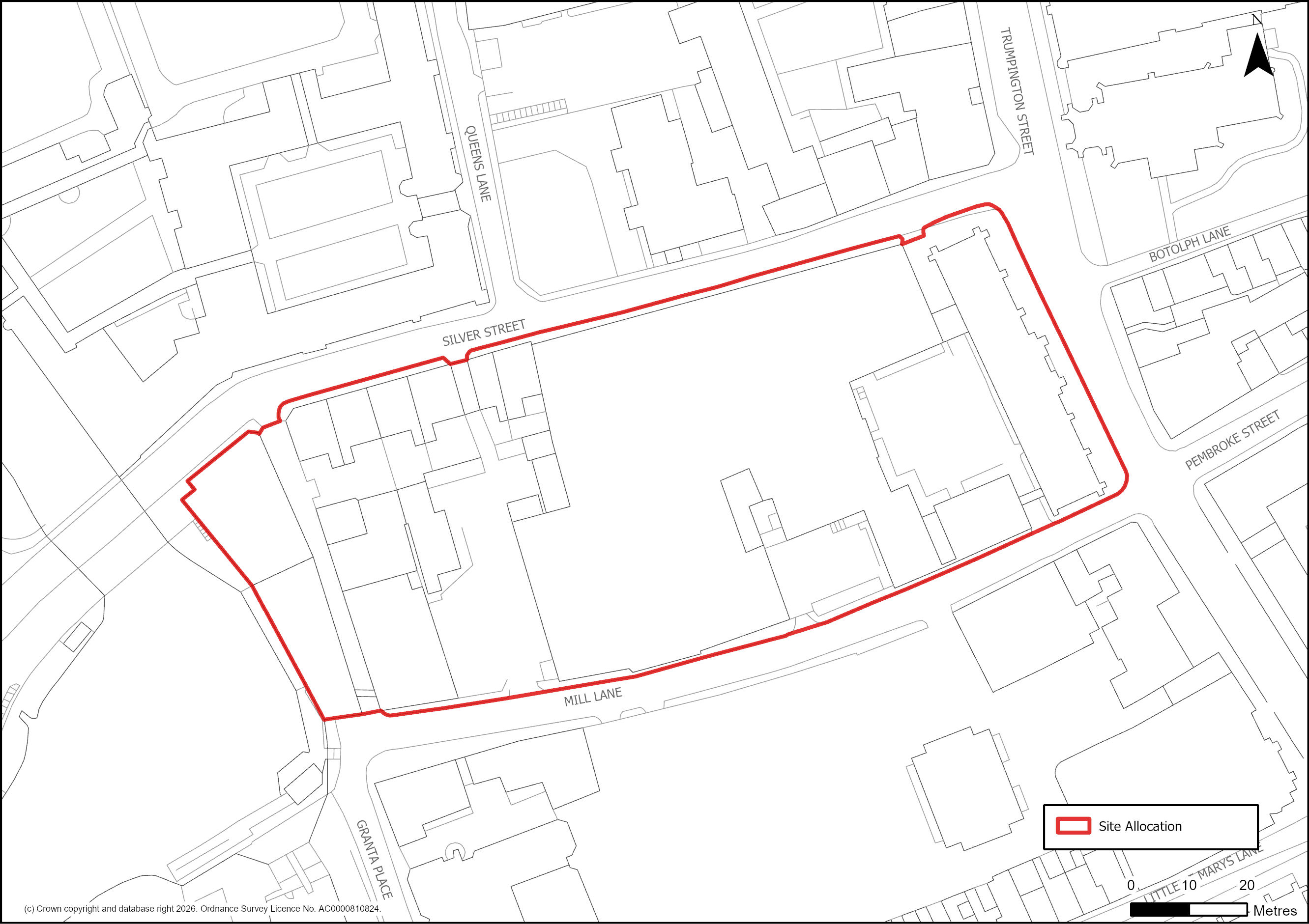 Site Plan of S/C/OPM: Old Press/Mill Lane