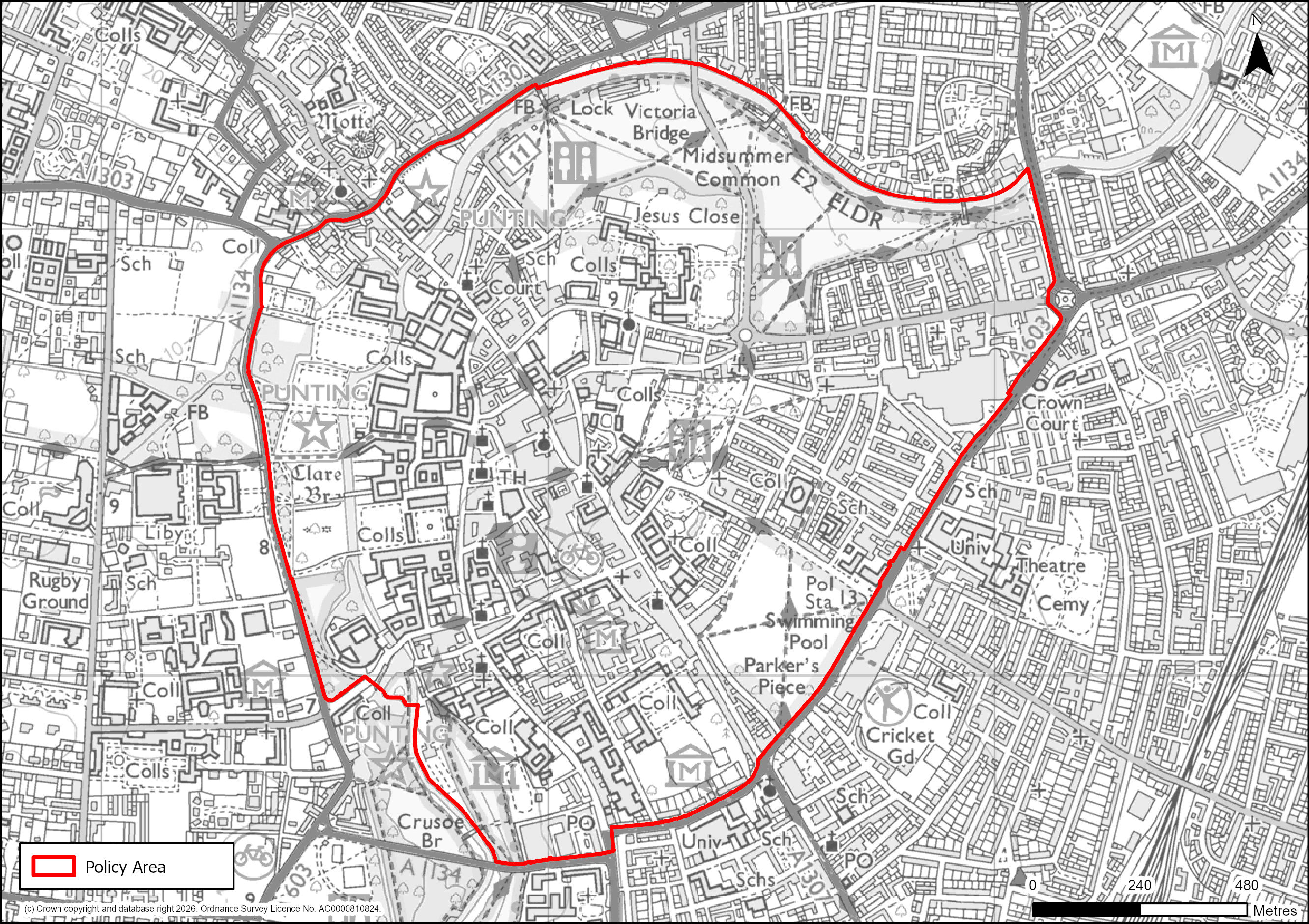 Site Plan of Policy S/PA/CC: Cambridge City Centre