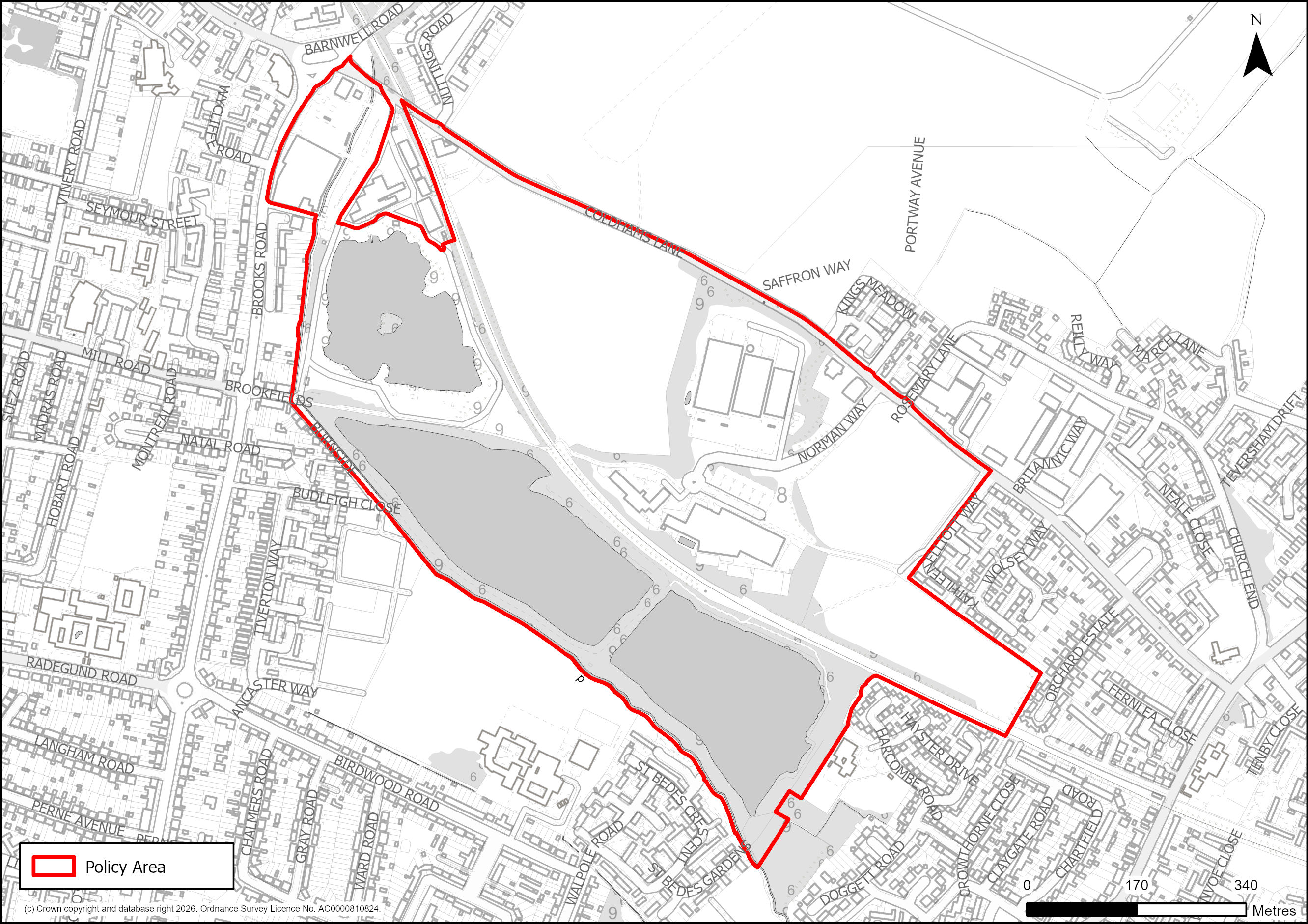 Site Plan of S/AMC/SCL: South of Coldham’s Lane Area of Major Change