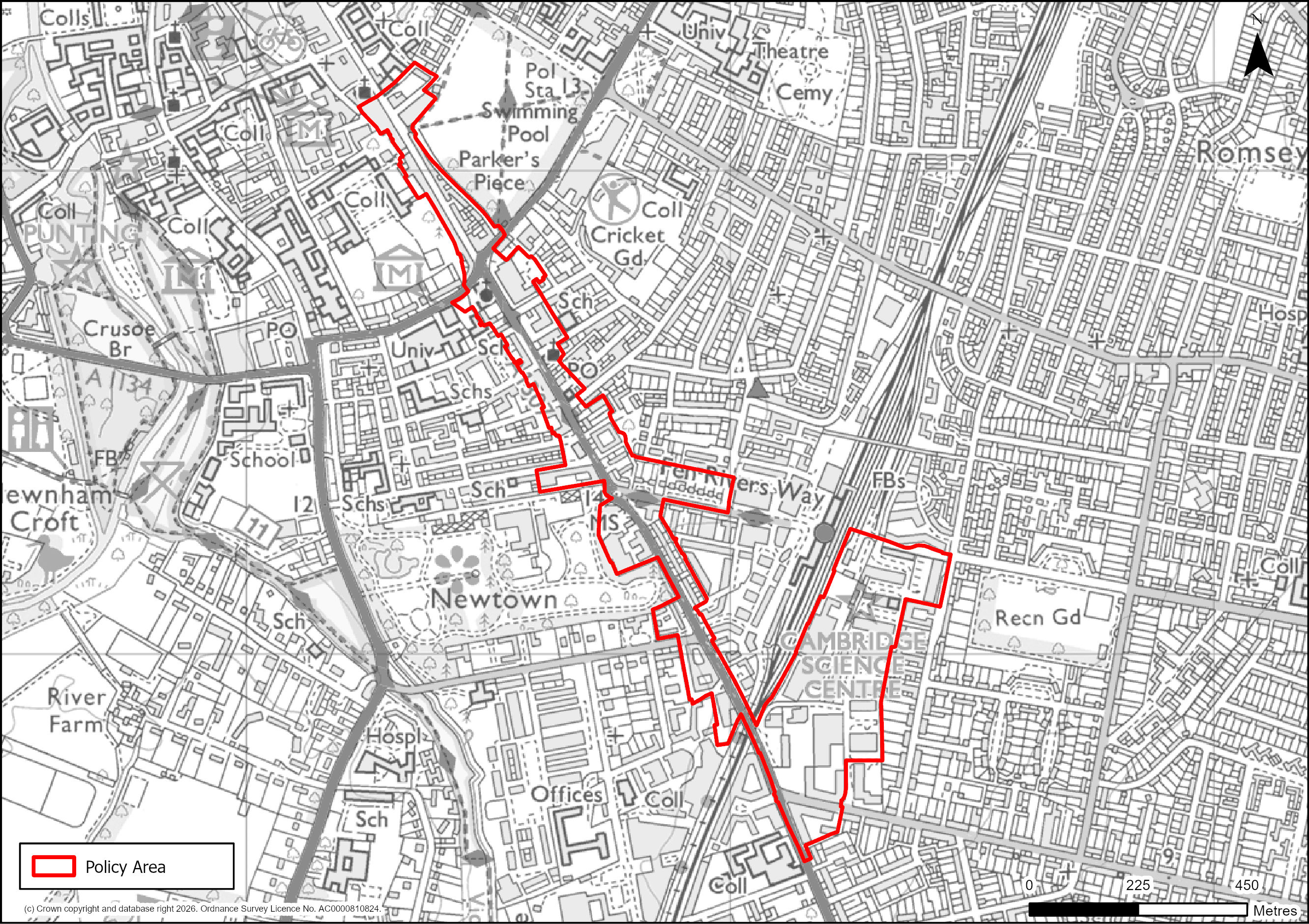 Site Plan of S/PRIA/HRRS: Hills Road and Regent Street Corridor
