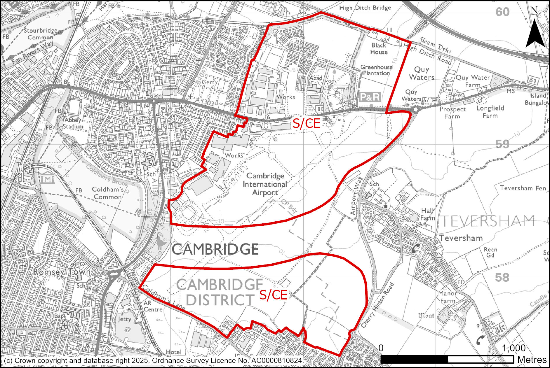 Site plan of Cambridge East