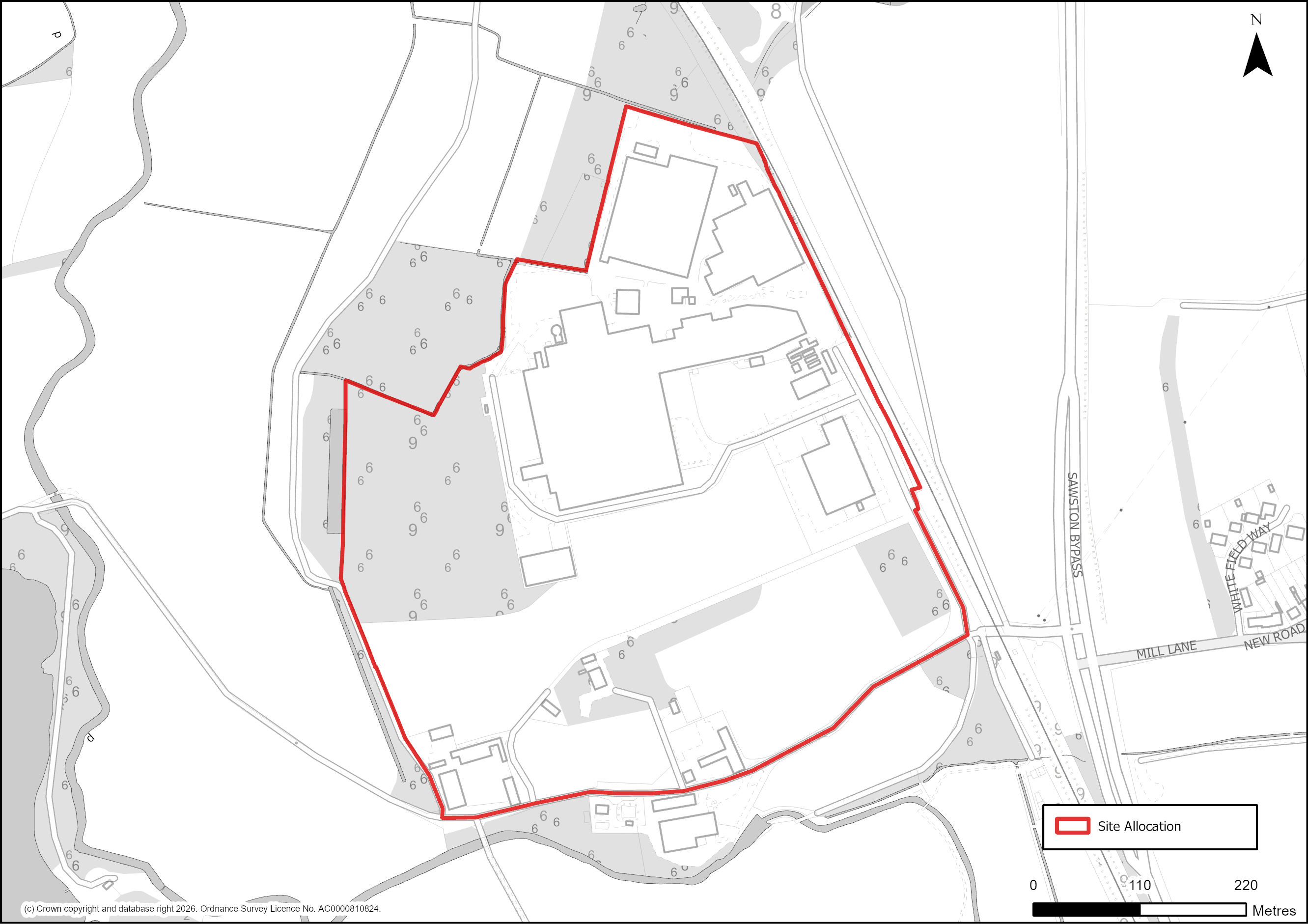 Site Plan of S/RSC/FSS: Former Spicers Site, Sawston Business Park, Sawston