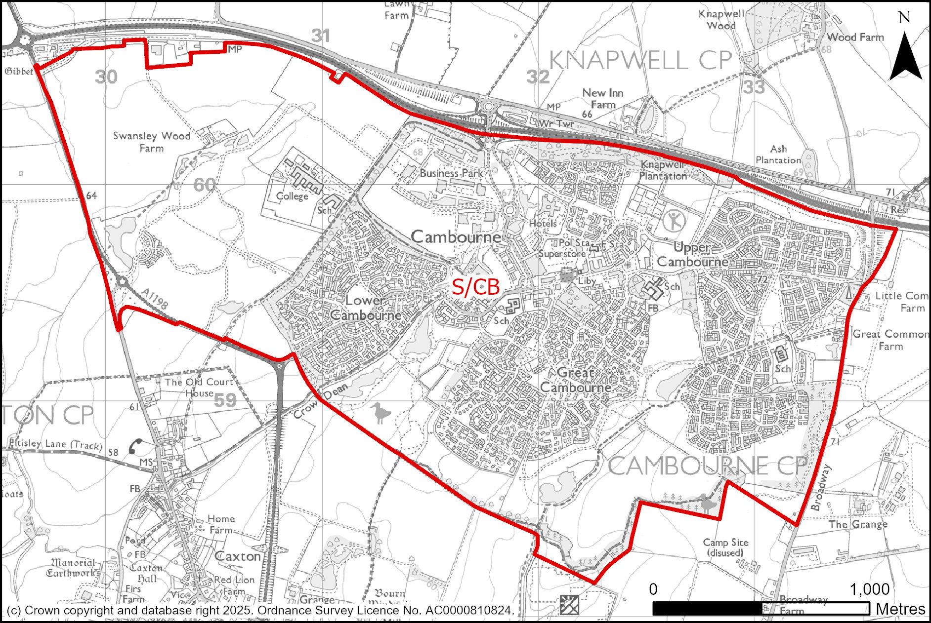 Site plan for Cambourne 