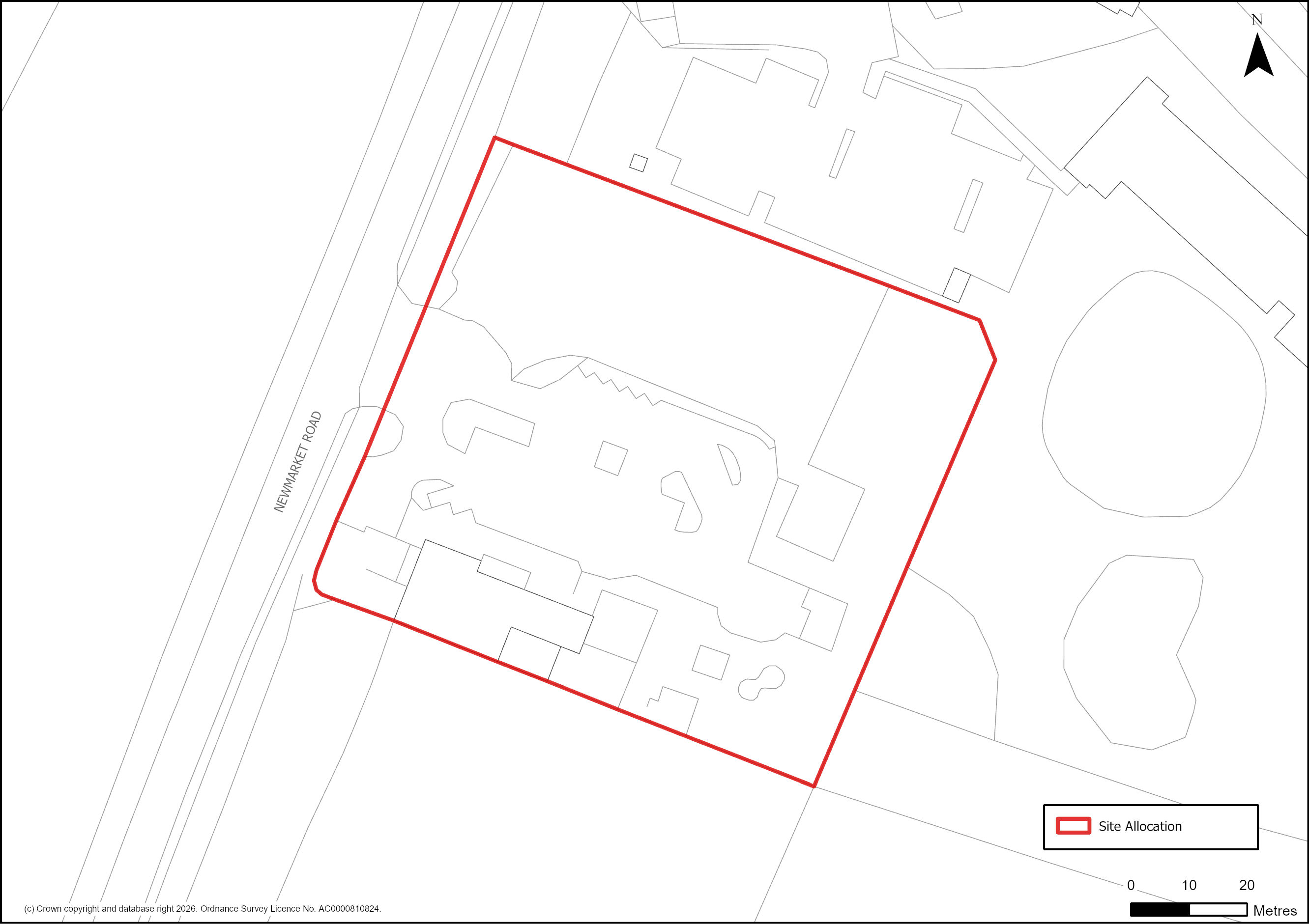 Site Plan for S/RSC/CC: Comfort Café, Fourwentways, Little Abington