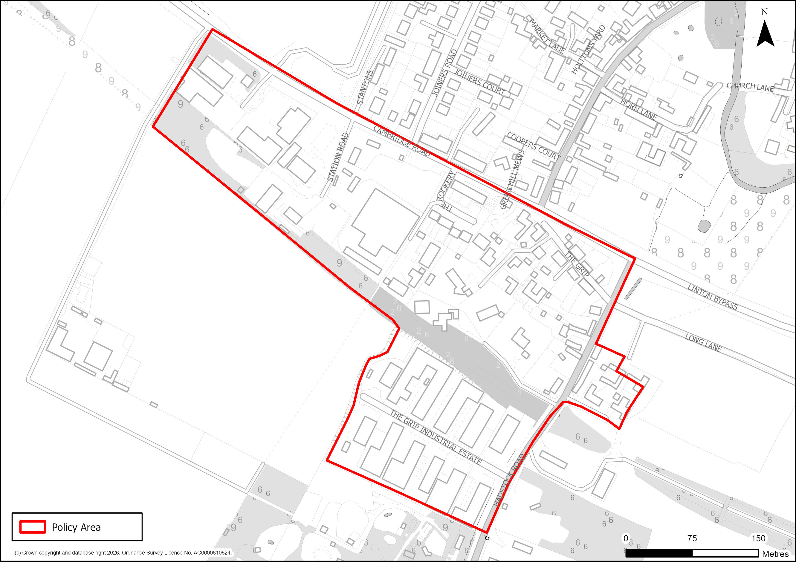 Site Plan of S/PA/LN: South of A1307, Linton