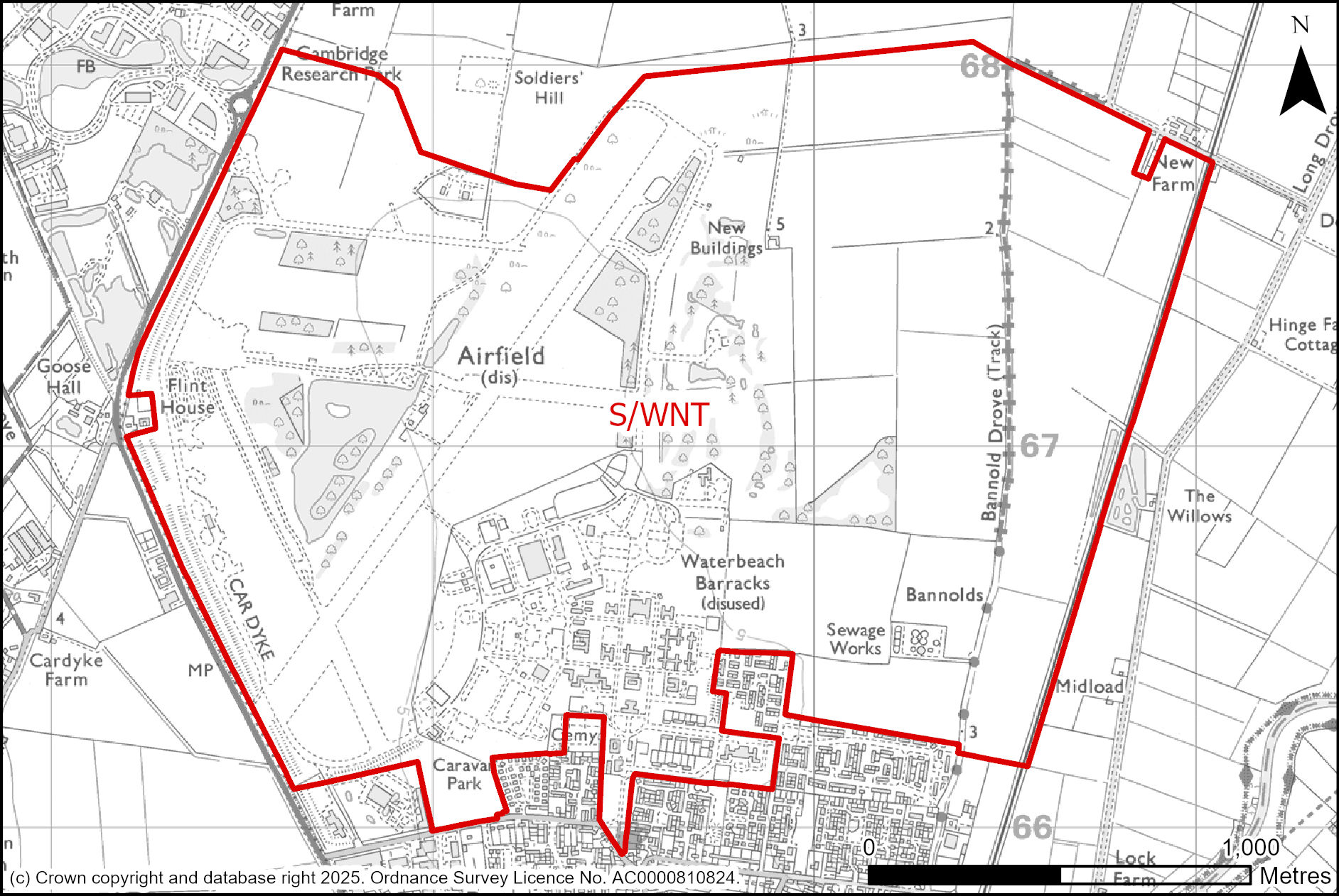 Site plan of Waterbeach New Town