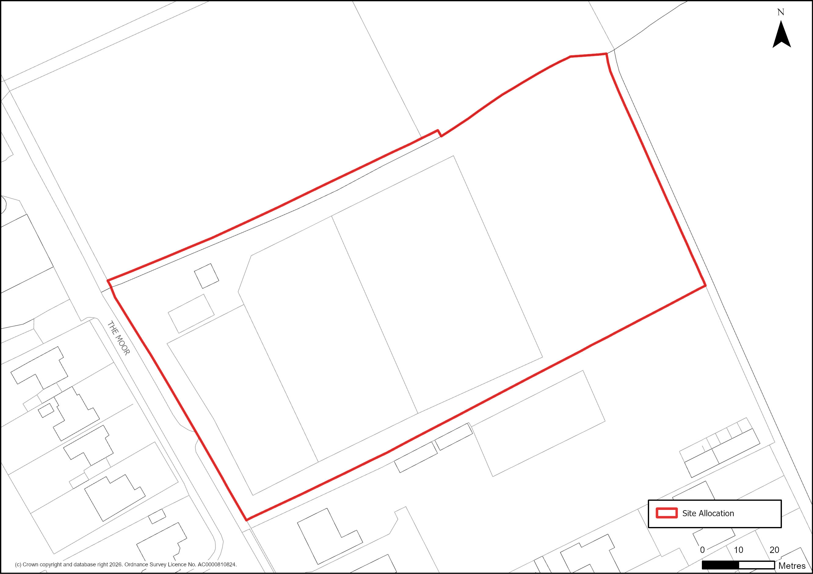 Site Plan of S/RRA/ML: The Moor, Moor Lane, Melbourn