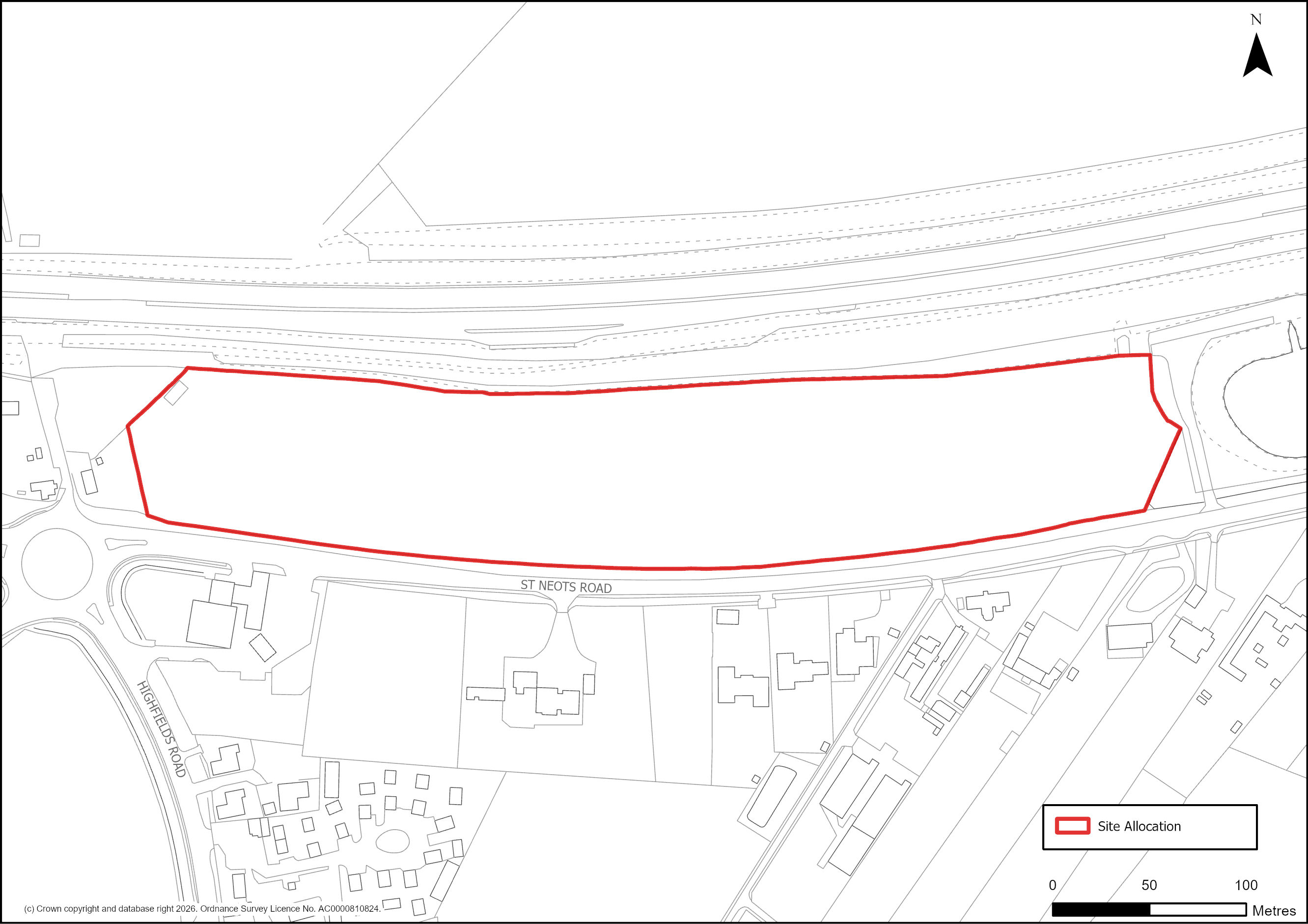 Site Plan of S/RRA/SNR: Land to the north of St Neots Road, Dry Drayton