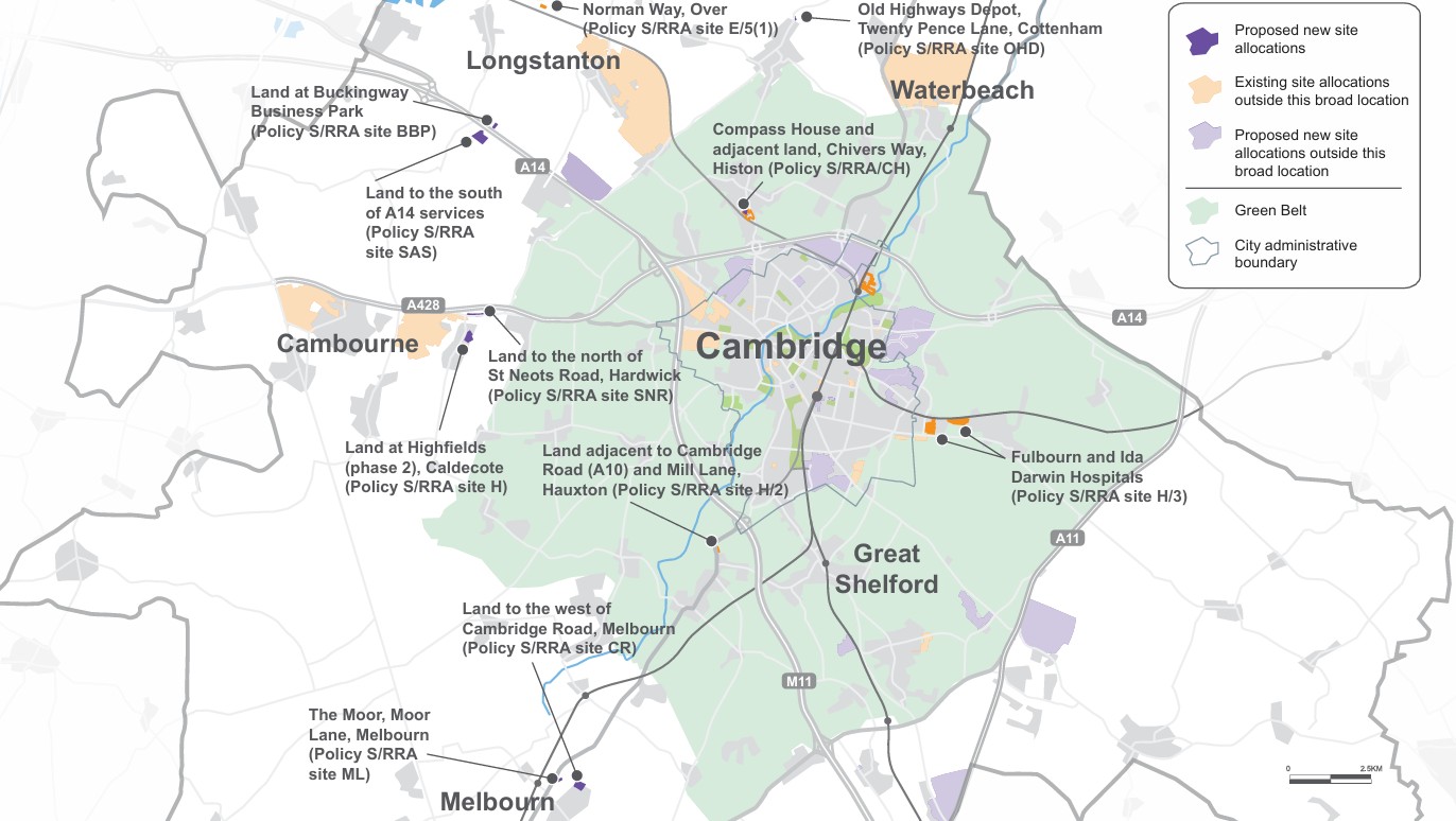 Map showing other site allocations in the Rural Southern Cluster
