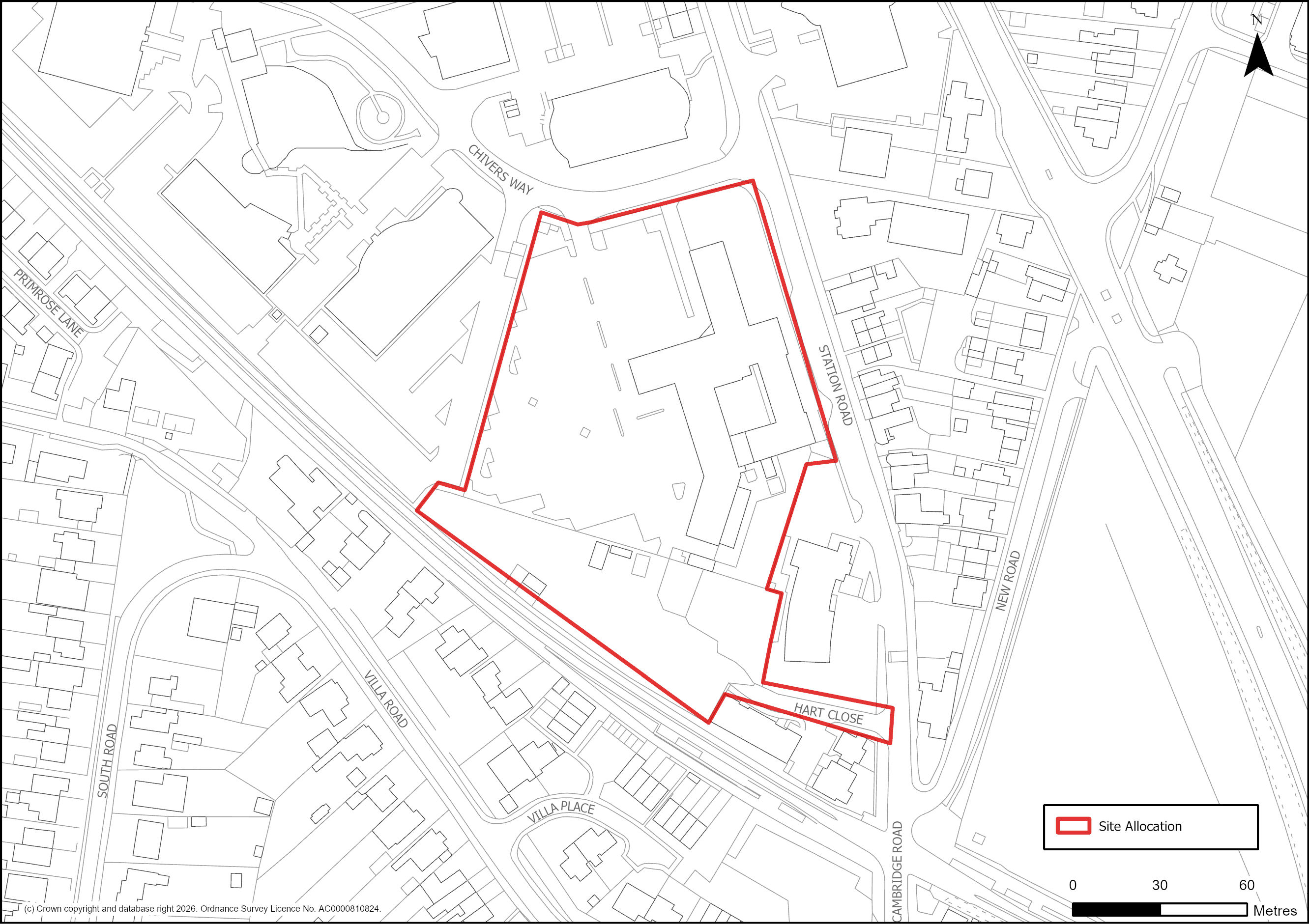 Site Plan of S/RRA/CH: Land at Compass House, Chivers Way, Histon and Impington