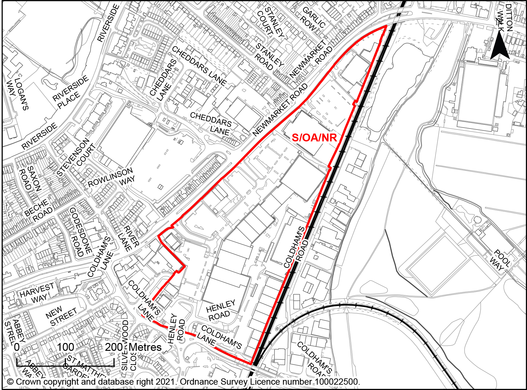 Figure 19: Map showing proposed new opportunity area at Newmarket Road