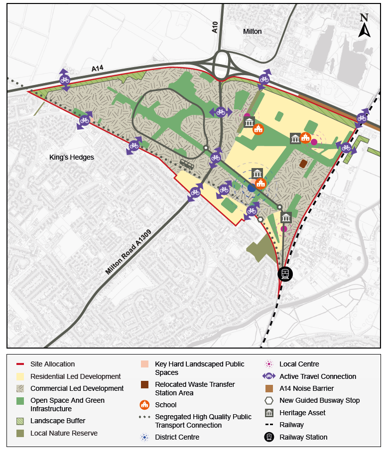 Figure showing spatial framework for S/MEC: North East Cambridge 