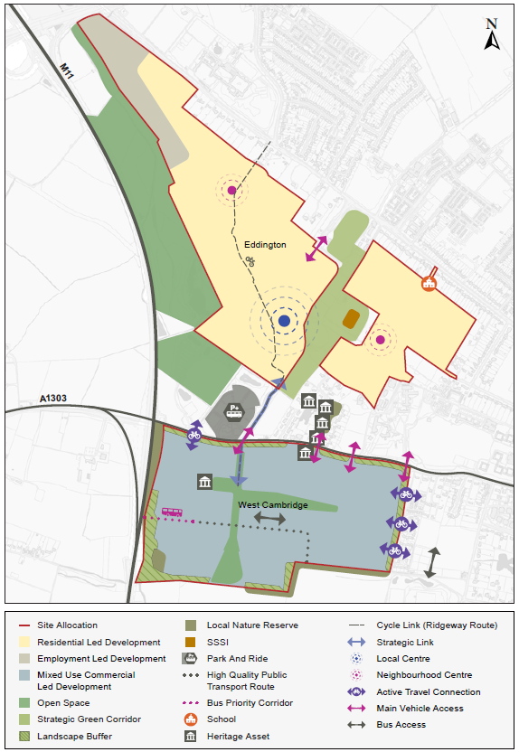 Spatial framework of West Cambridge and Eddington