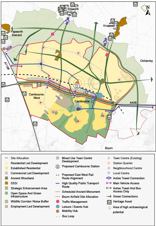 Indicative Spatial Framework for Policy S/CBN: Cambourne North and Policy S/CB: Cambourne.