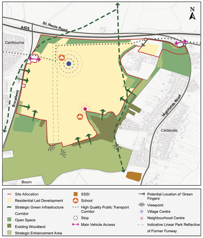 Indicative Spatial Framework for Policy S/BA: Bourn Airfield New Village
