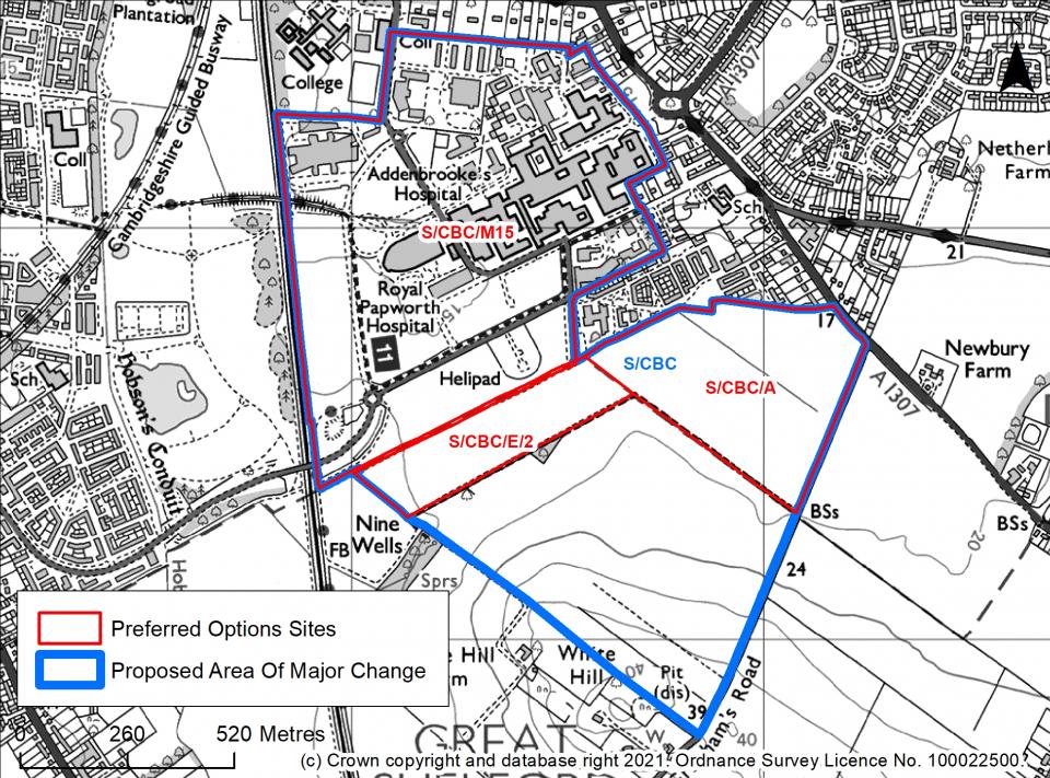 Figure 28: Map showing proposed Biomedical Campus allocations and Area of Major Change