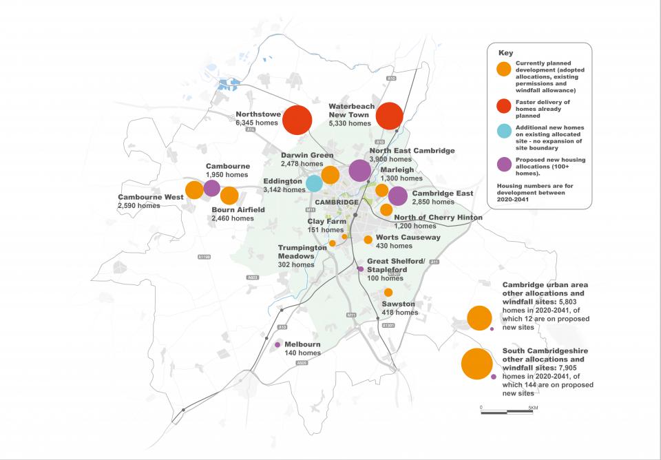 Figure 4: Illustrative map showing locations of proposed new housing development 2020-41