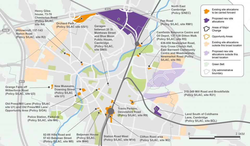 Figure 22: Map of other site allocations in Cambridge urban area