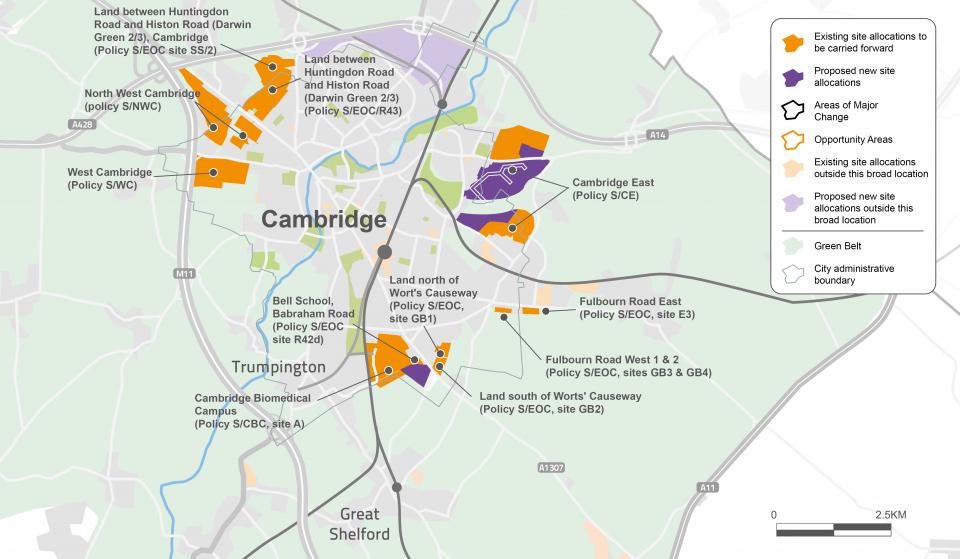 Figure 31: Map of other site allocations on the edge of Cambridge