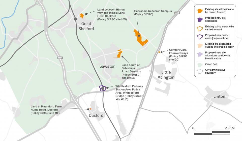 Figure 36: Map showing locations of other site allocations in the rural southern cluster