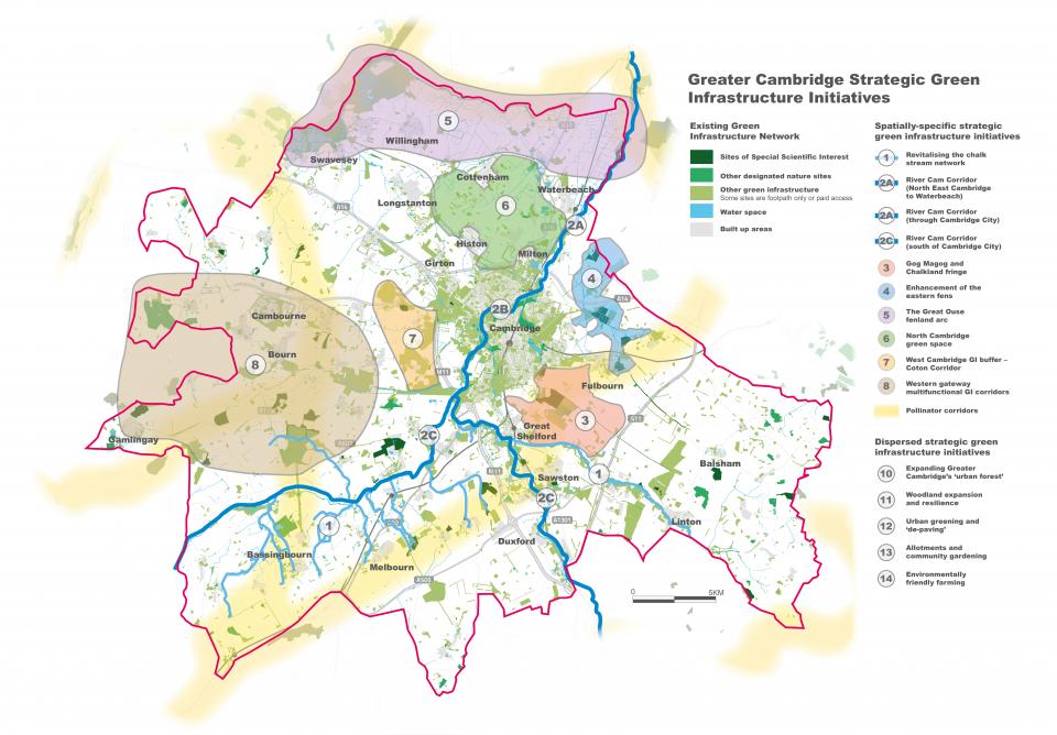Figure 54: Map of proposed strategic green infrastructure initiatives