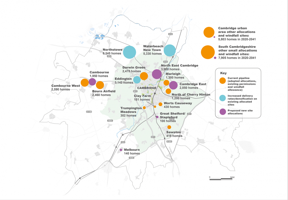 Figure 4: Illustrative map showing locations of proposed new development