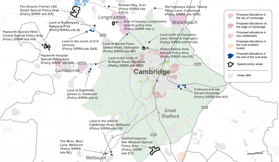 Figure 42: Map showing proposed allocations and special policy areas in the rest of the rural area